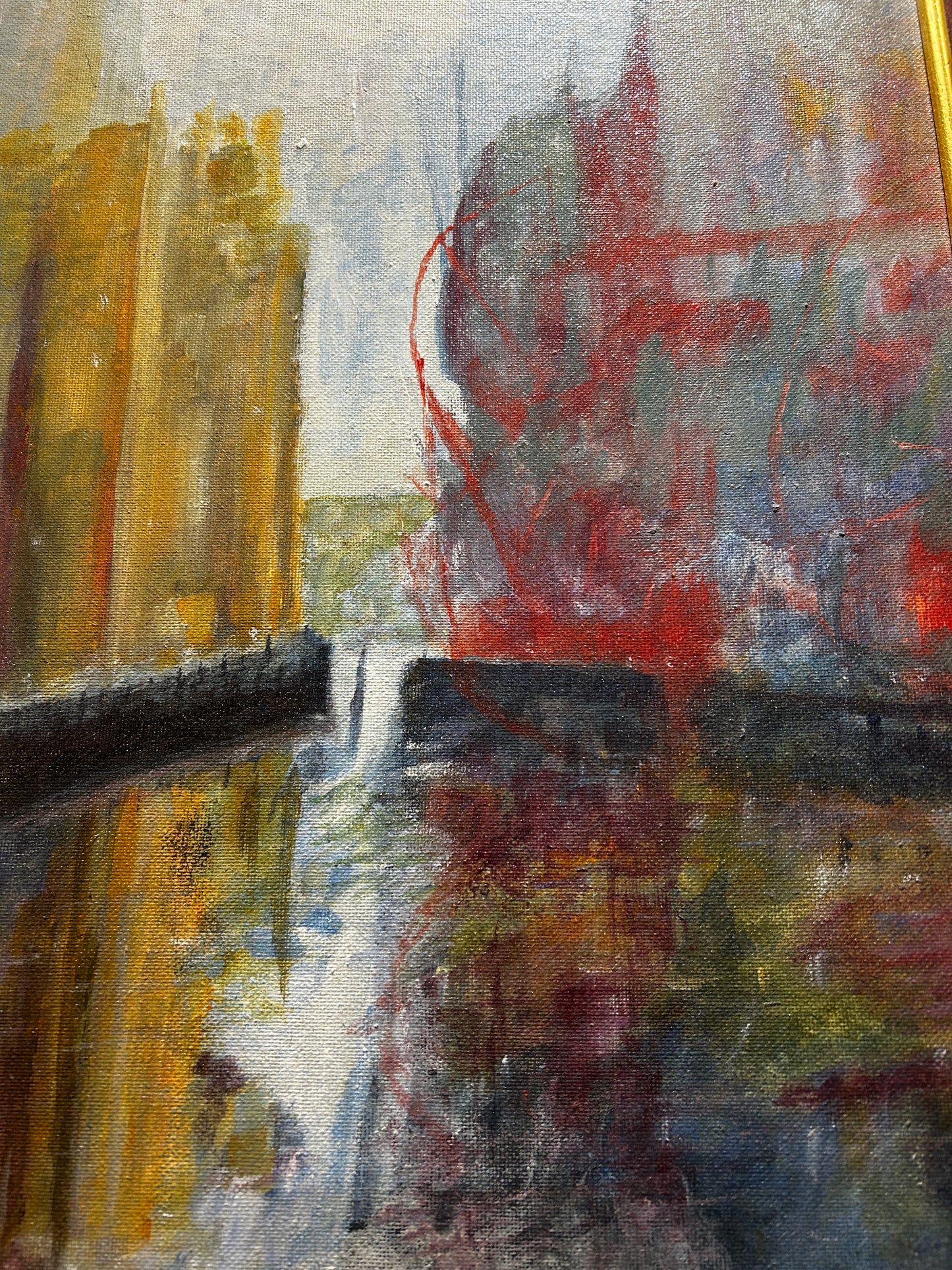 Contemporary Abstract Oil on Board Framed