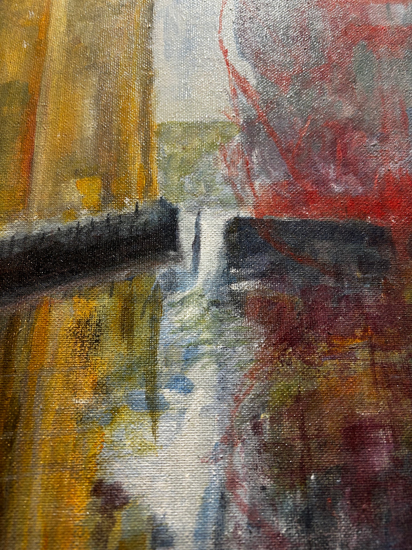 Contemporary Abstract Oil on Board Framed