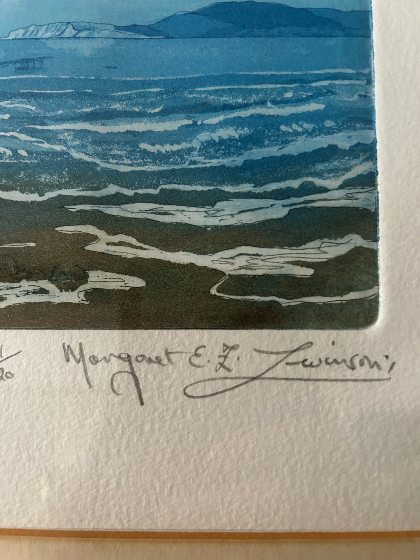 Moonlight Shore by Margaret E.L. Levinson Signed Etching