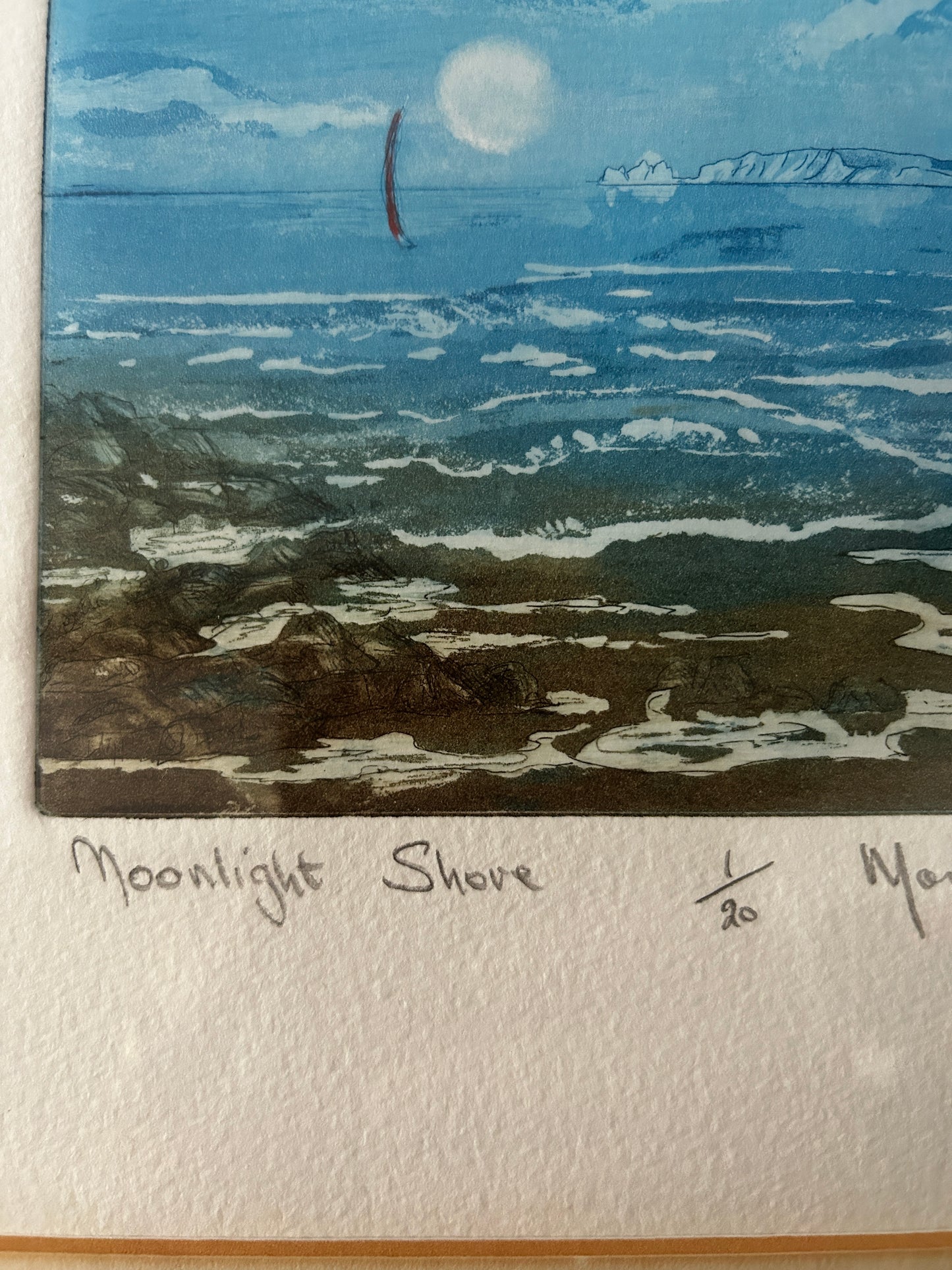 Moonlight Shore by Margaret E.L. Levinson Signed Etching