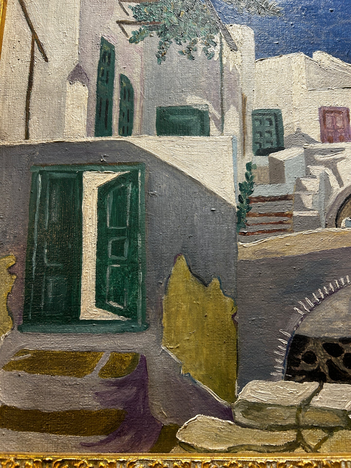 Mid century View of a White-Washed Greek Village