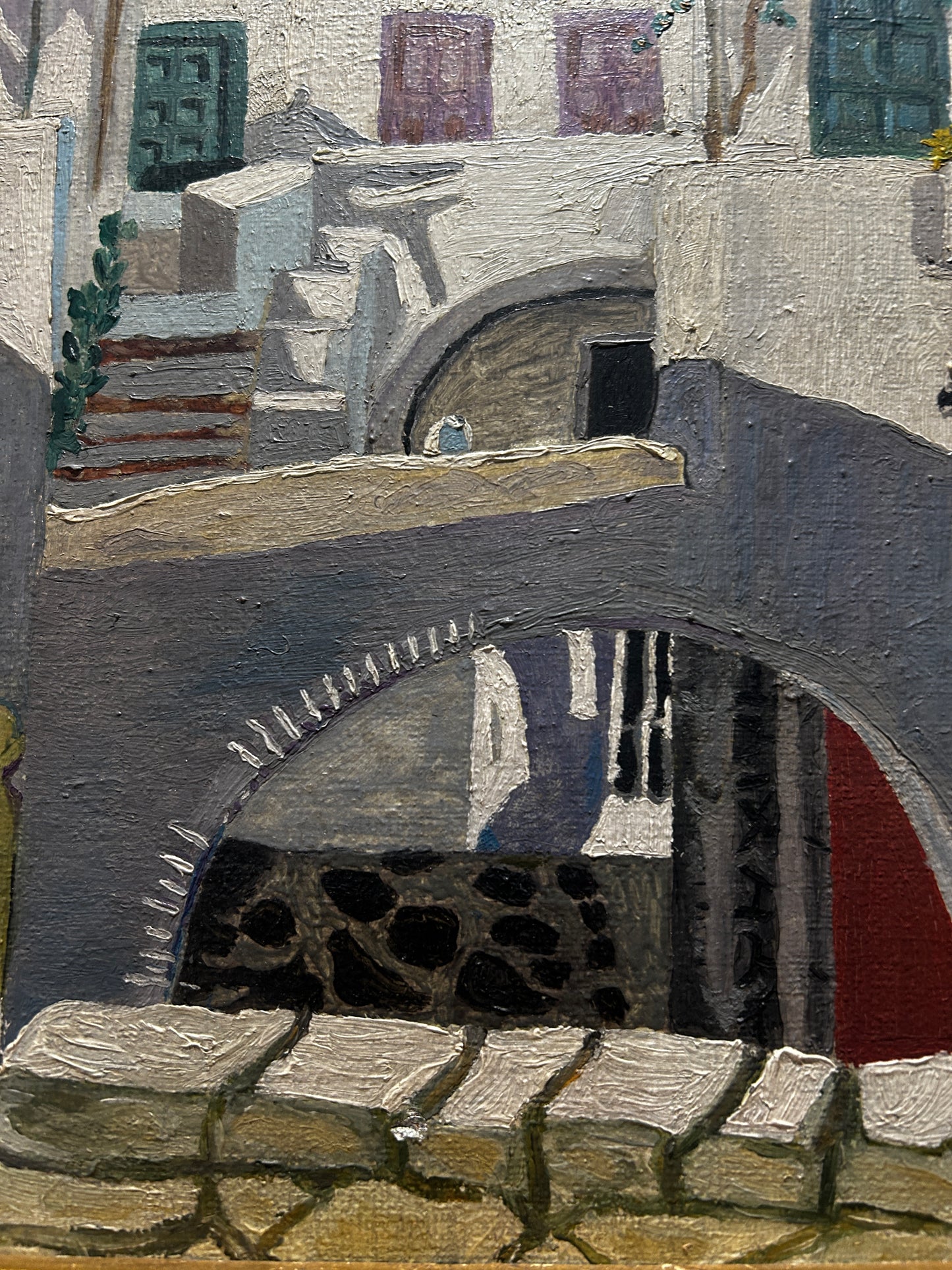 Mid century View of a White-Washed Greek Village