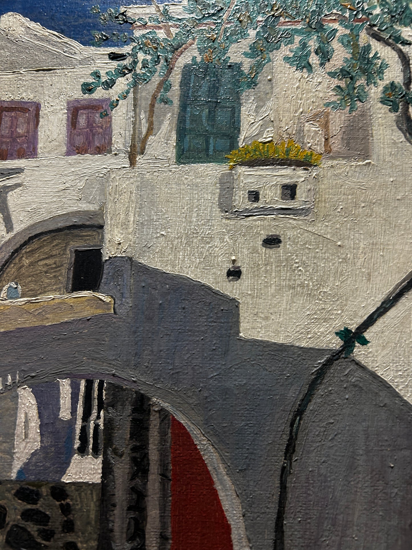 Mid century View of a White-Washed Greek Village
