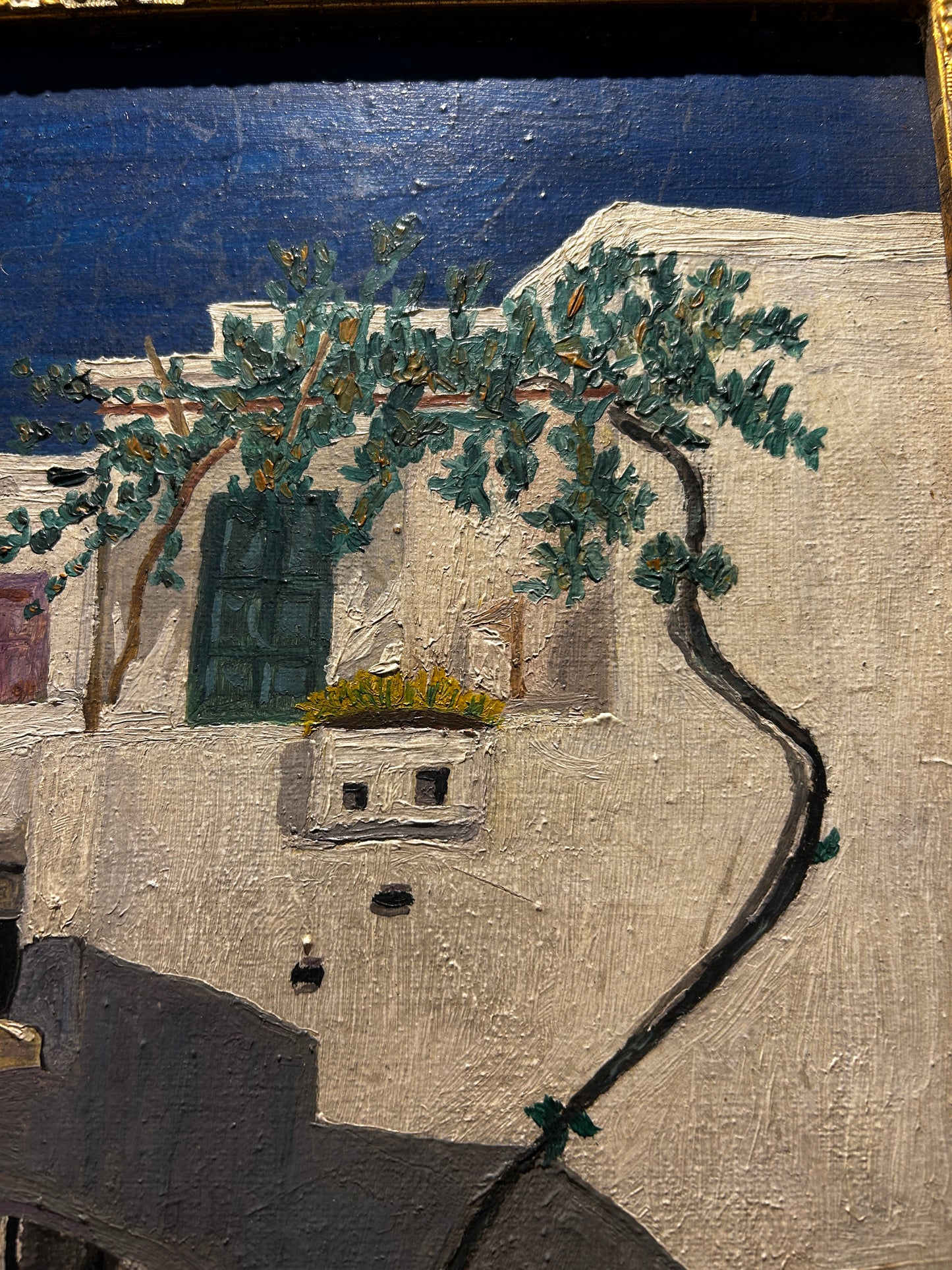 Mid century View of a White-Washed Greek Village