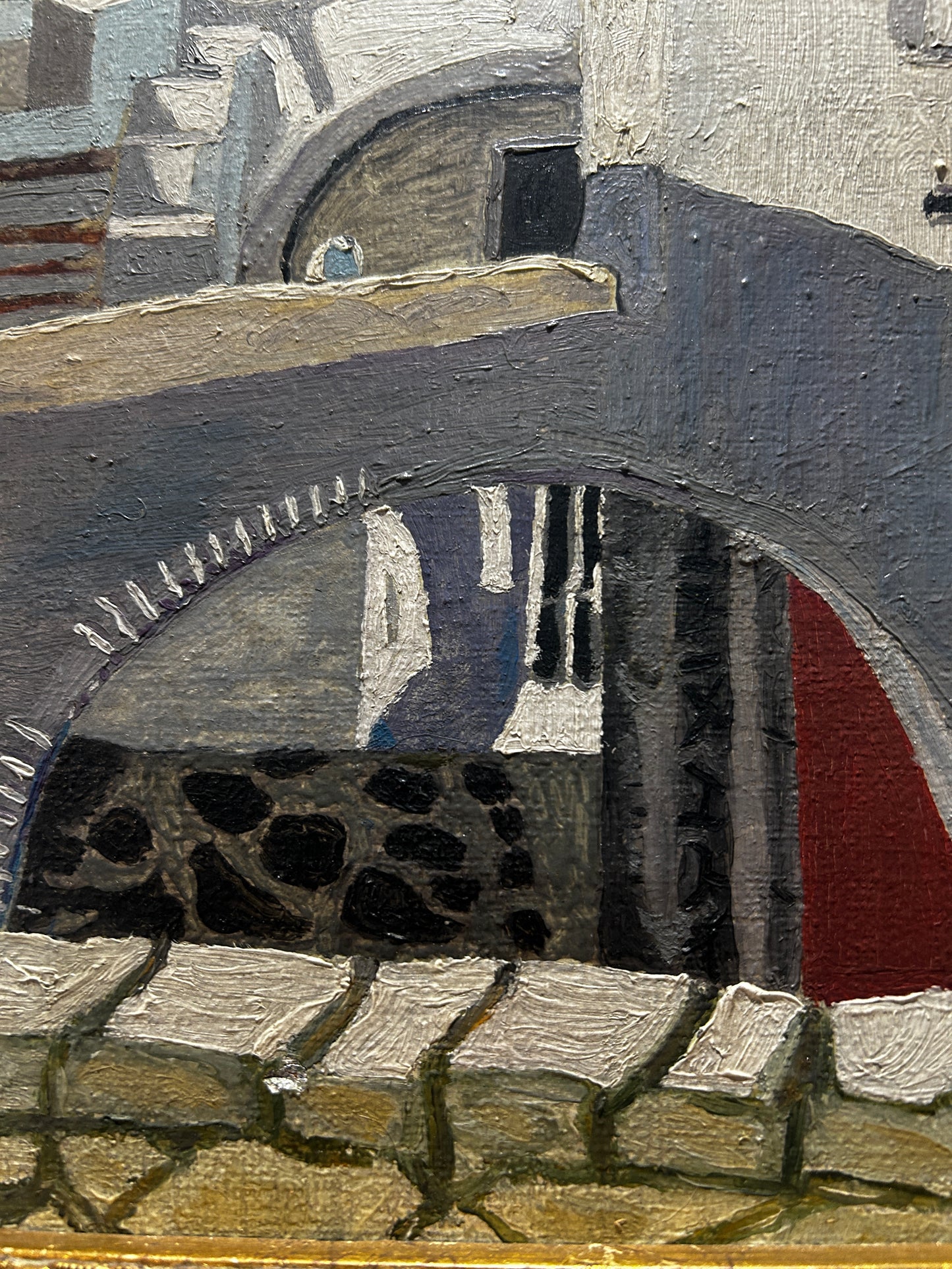 Mid century View of a White-Washed Greek Village