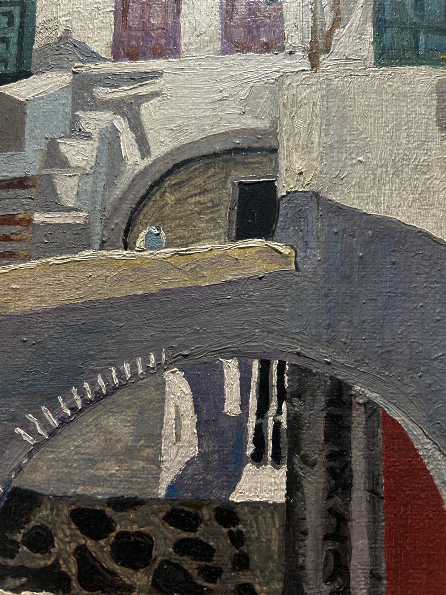 Mid century View of a White-Washed Greek Village