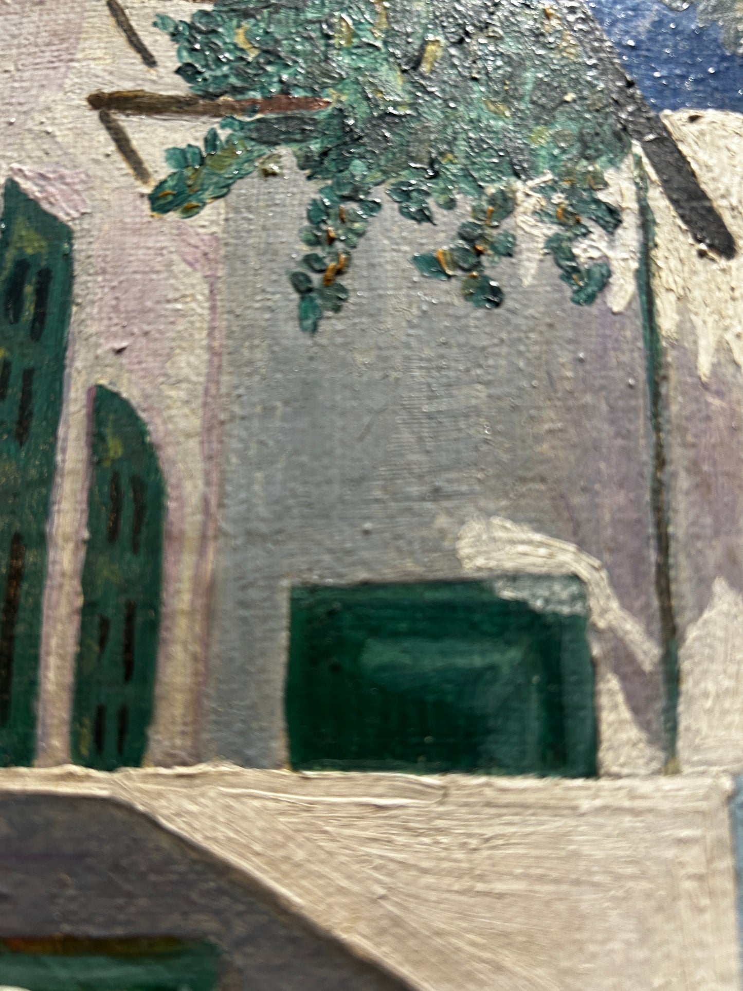 Mid century View of a White-Washed Greek Village