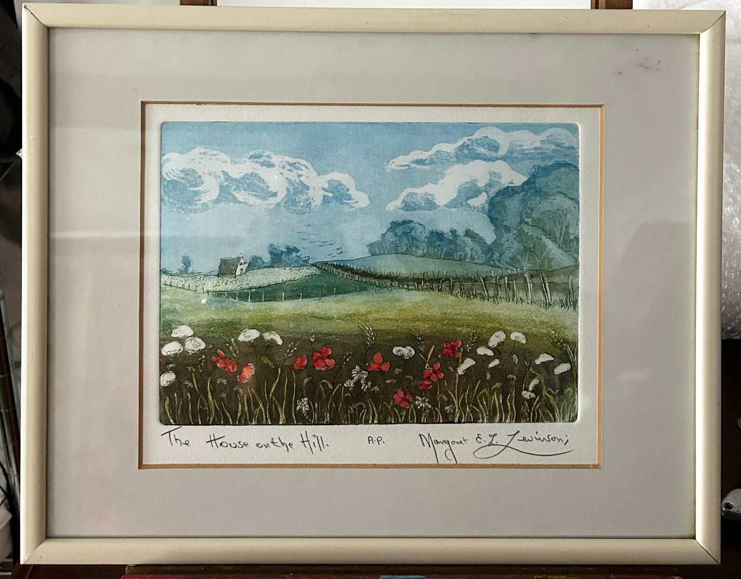 House on the Hill, Artist Proof Etching by Margaret E.L. Levinson