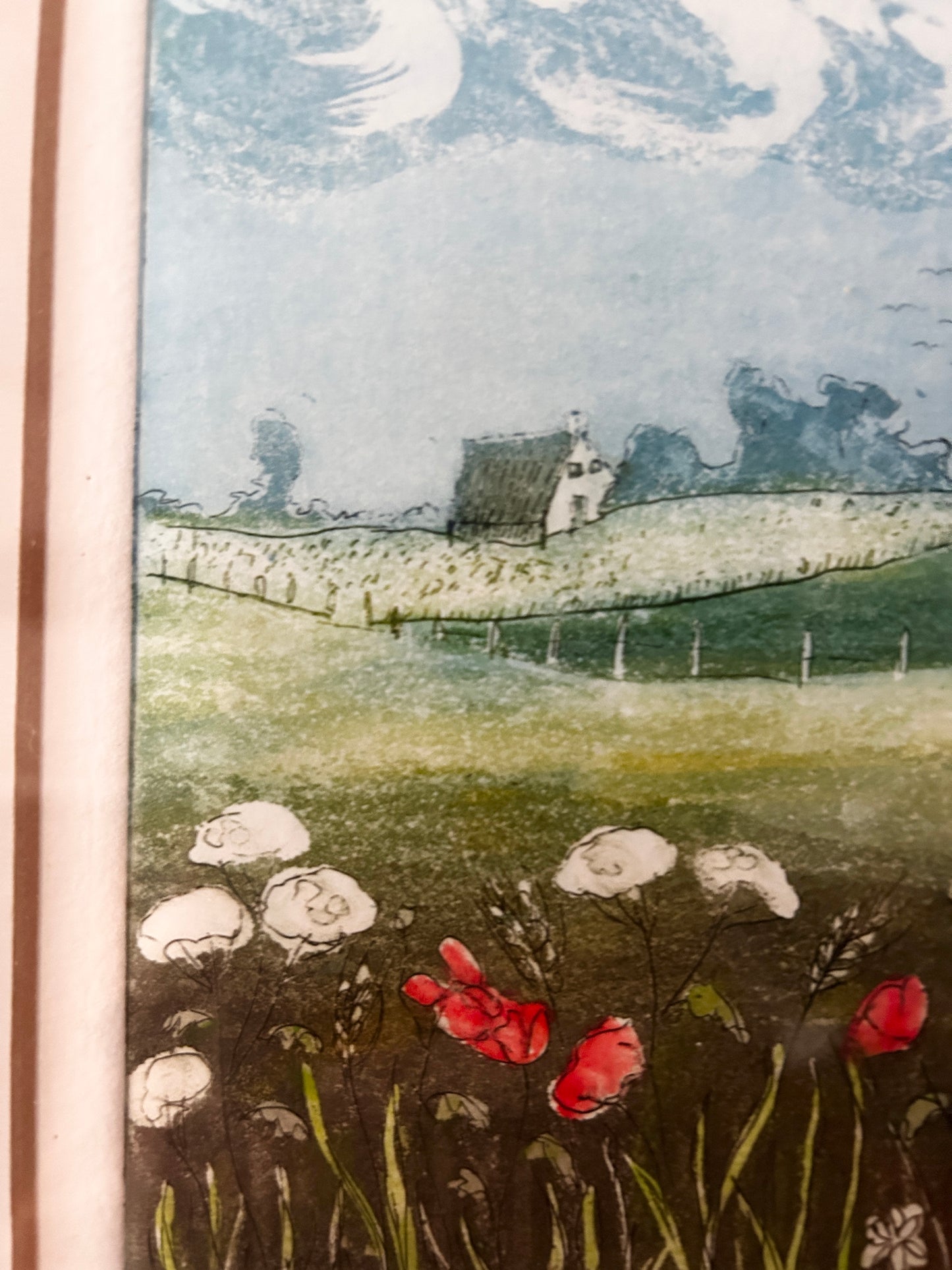 House on the Hill, Artist Proof Etching by Margaret E.L. Levinson