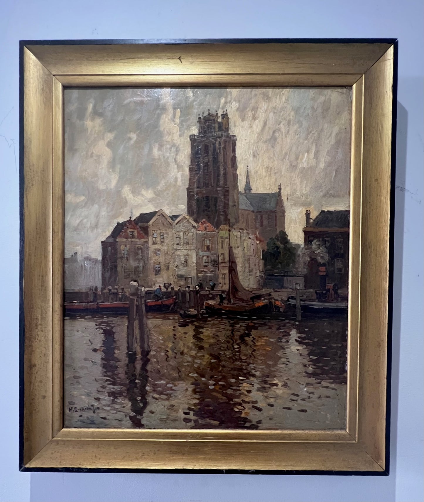 Dordrecht Harbour by Herman Bogman 1890 - 1975