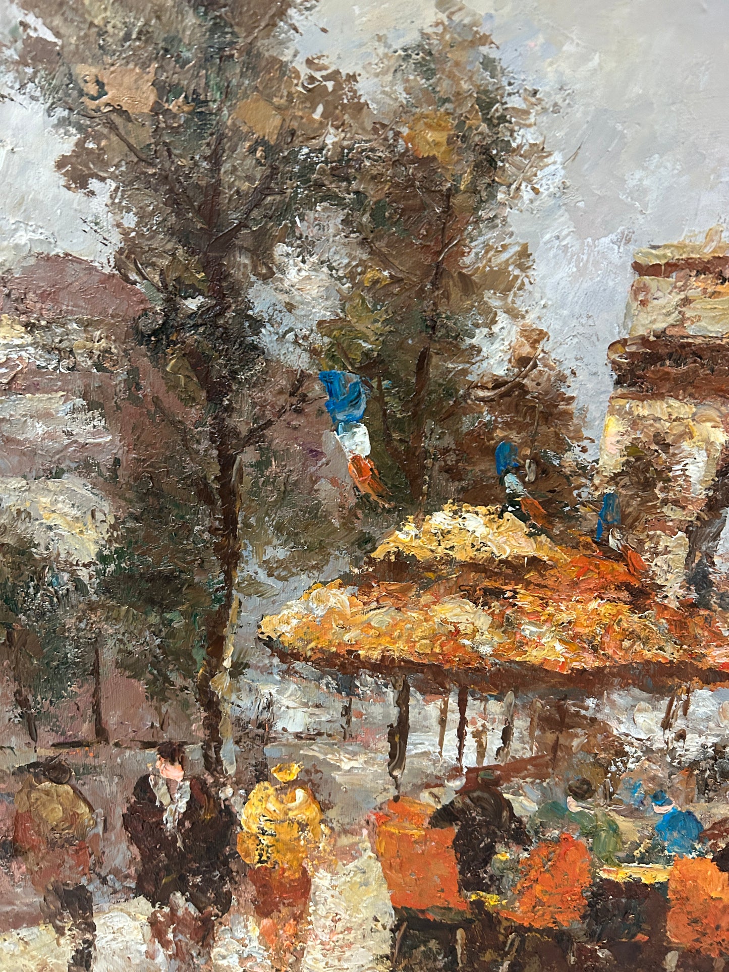 “Rainy Day in Paris” Mid Century Oil on Canvas