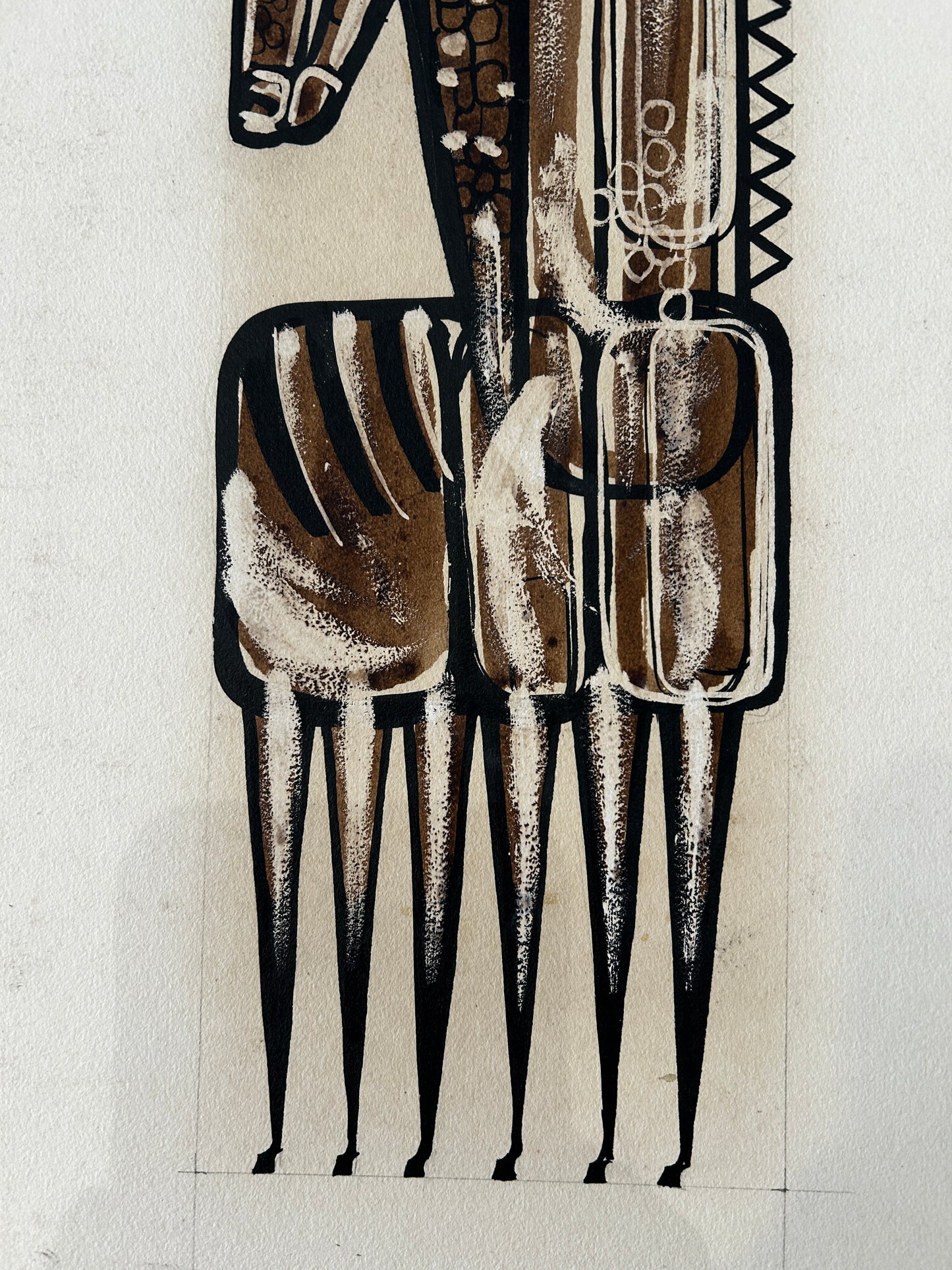 1950/60's Dada/Afro Cuban Image of Three Horses