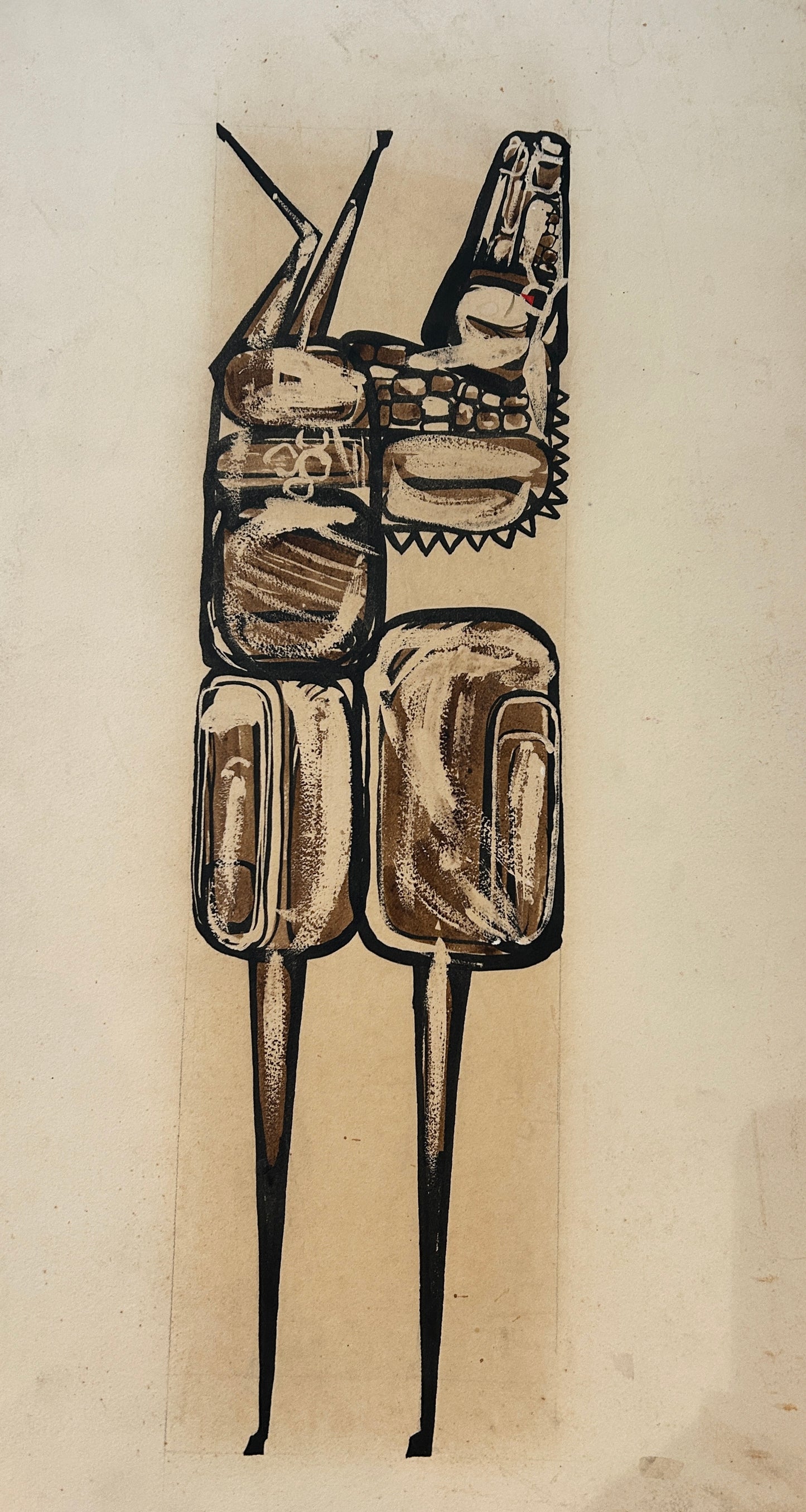 1950/60's Dada/Afro Cuban Horse Goauche on Board