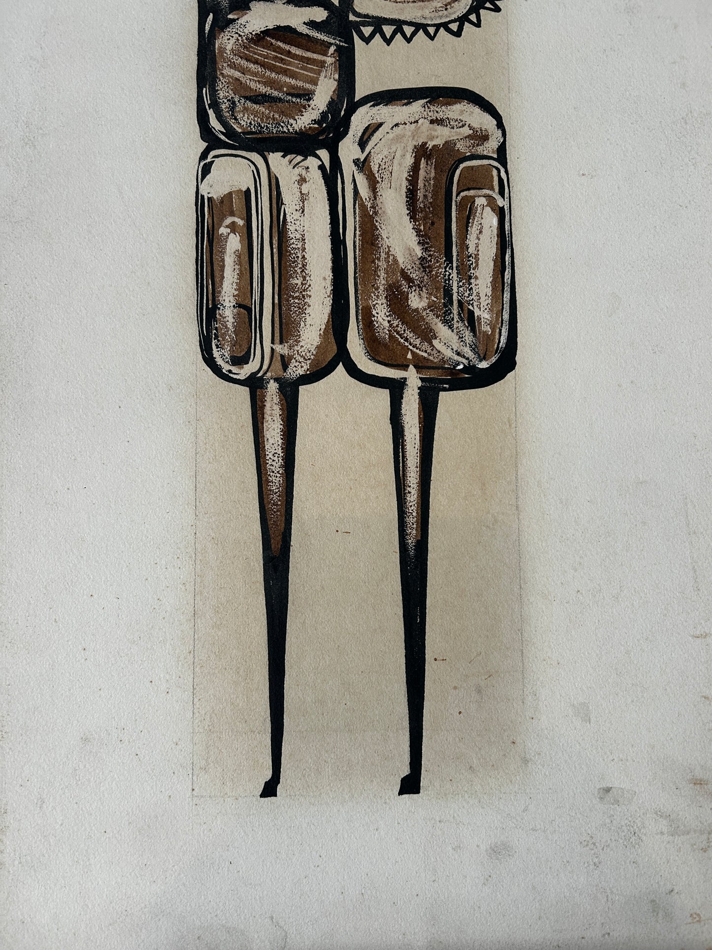 1950/60's Dada/Afro Cuban Horse Goauche on Board