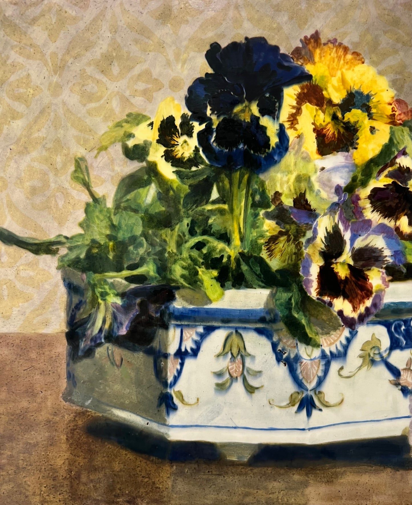 Still life Oil on ceramic panel by Gottlieb Schuller 1879 - 1959