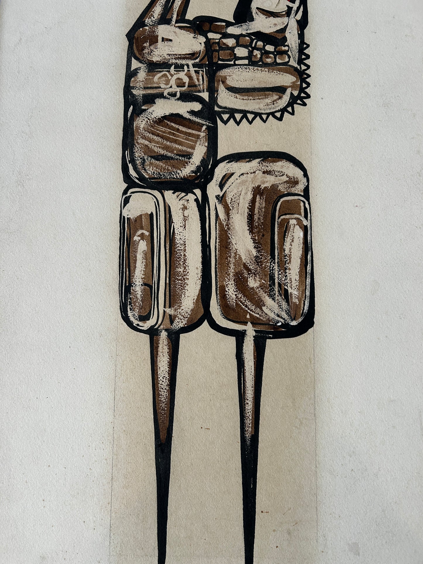 1950/60's Dada/Afro Cuban Horse Goauche on Board