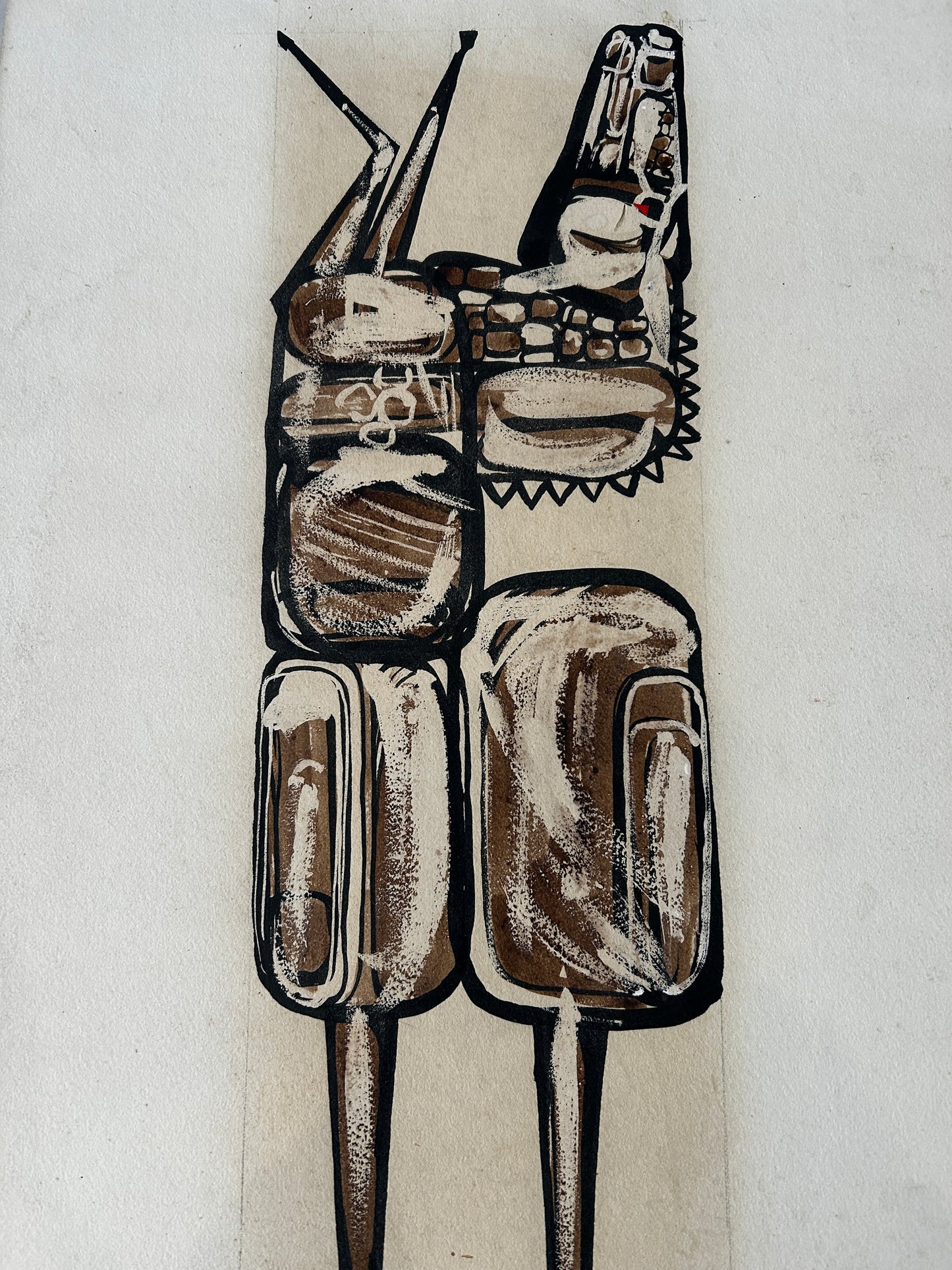 1950/60's Dada/Afro Cuban Horse Goauche on Board