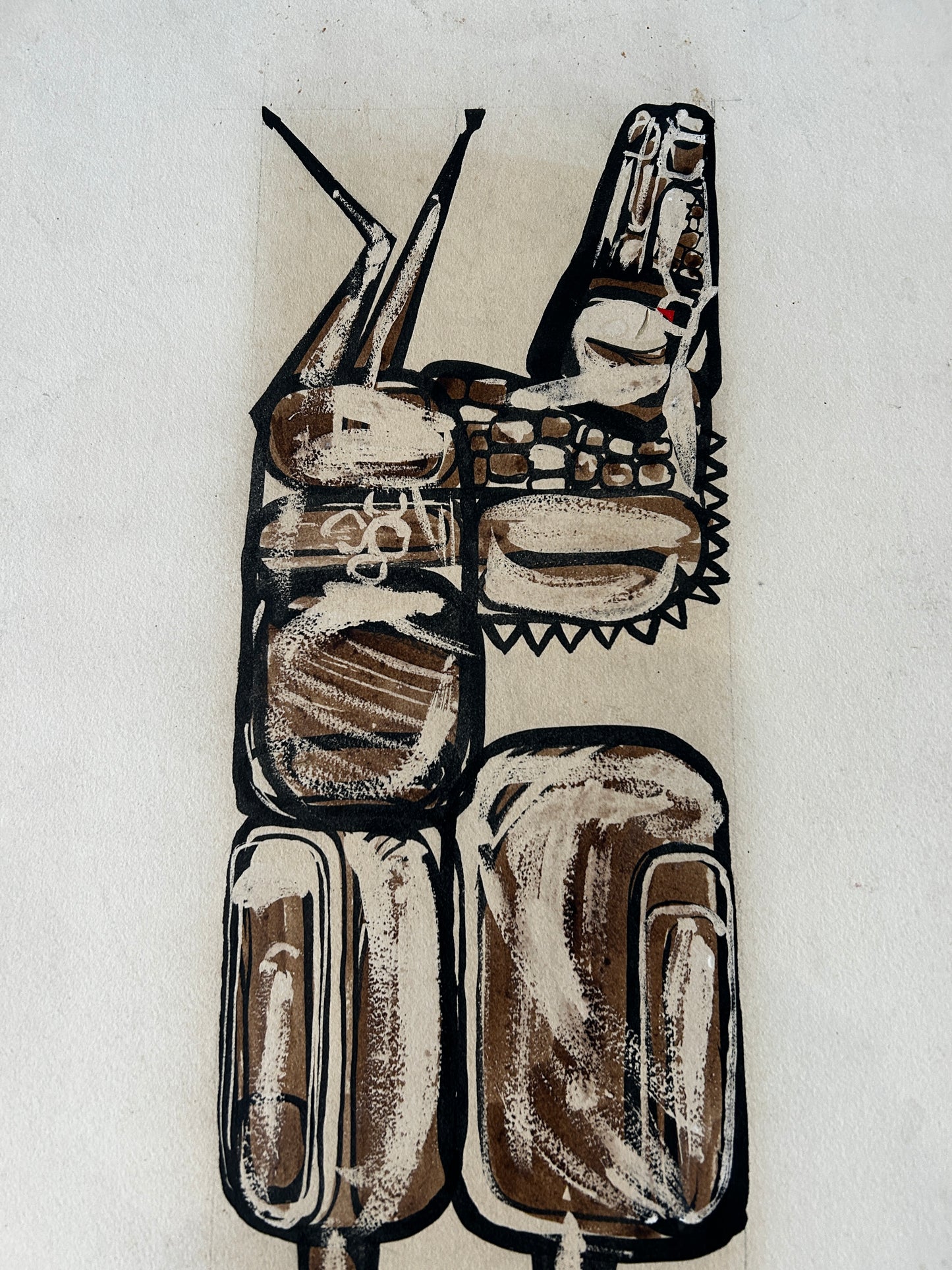 1950/60's Dada/Afro Cuban Horse Goauche on Board