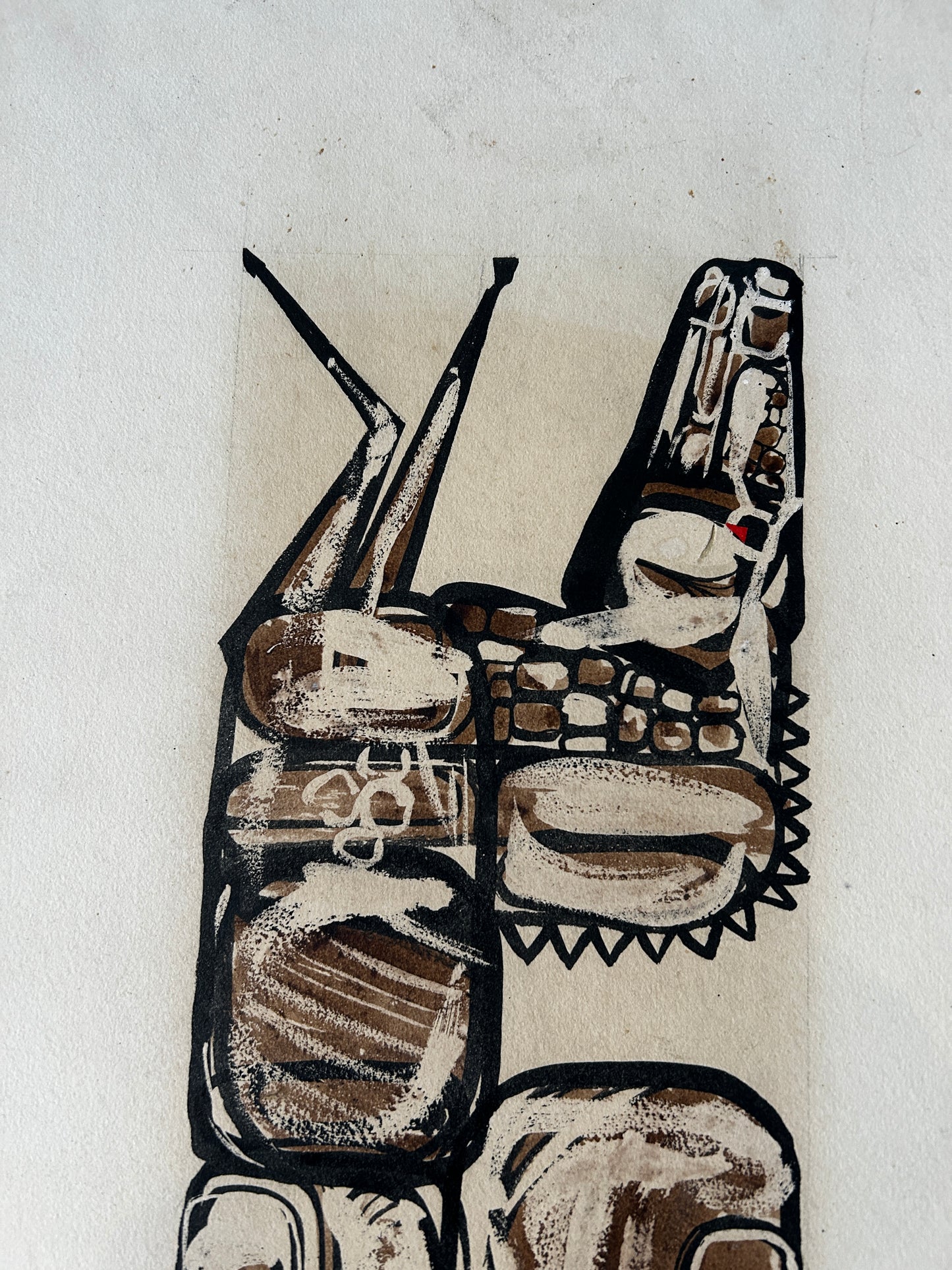 1950/60's Dada/Afro Cuban Horse Goauche on Board