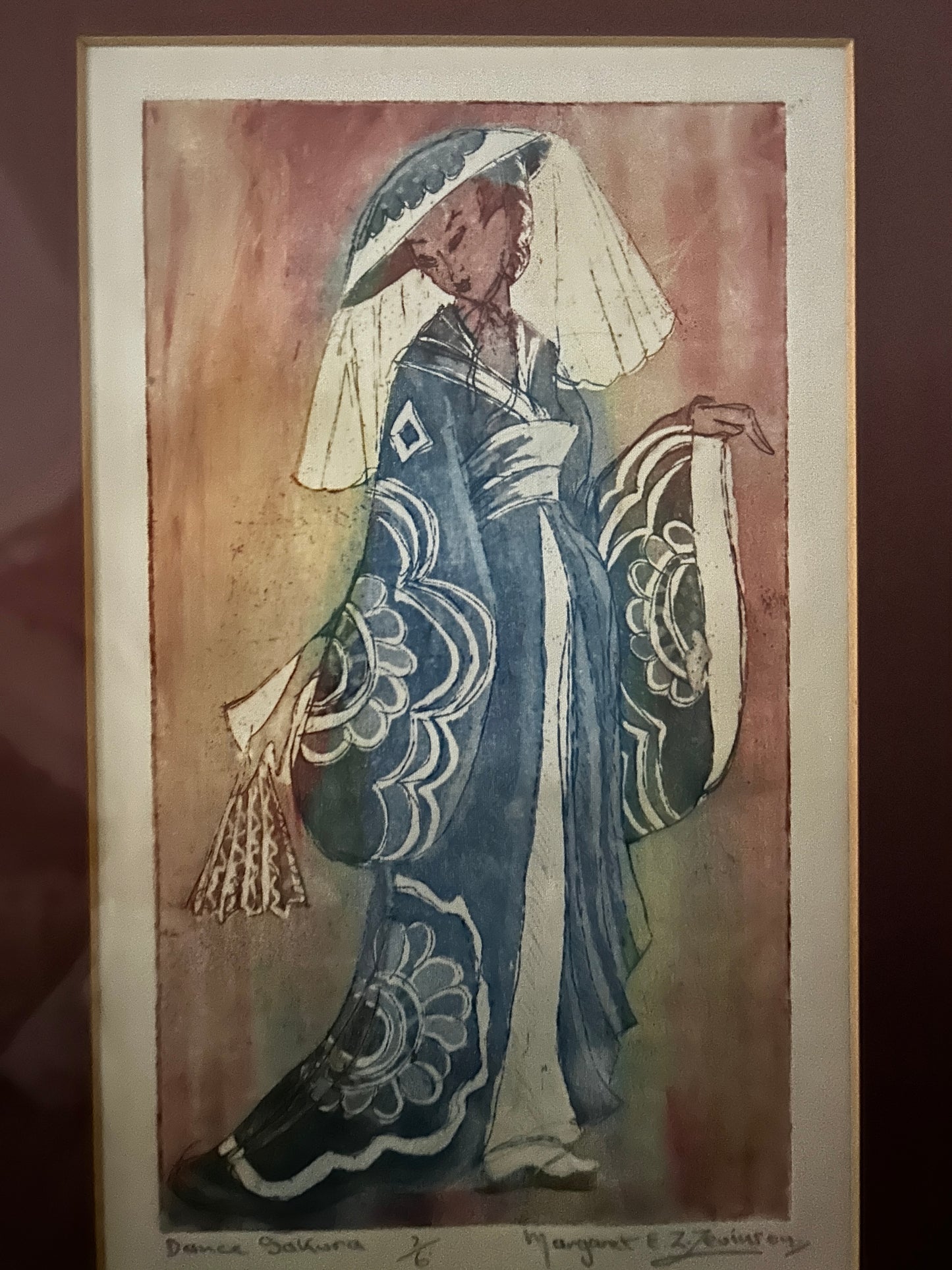 Dance Sakura by Margaret Estelle Zelda Levinson Signed Etching