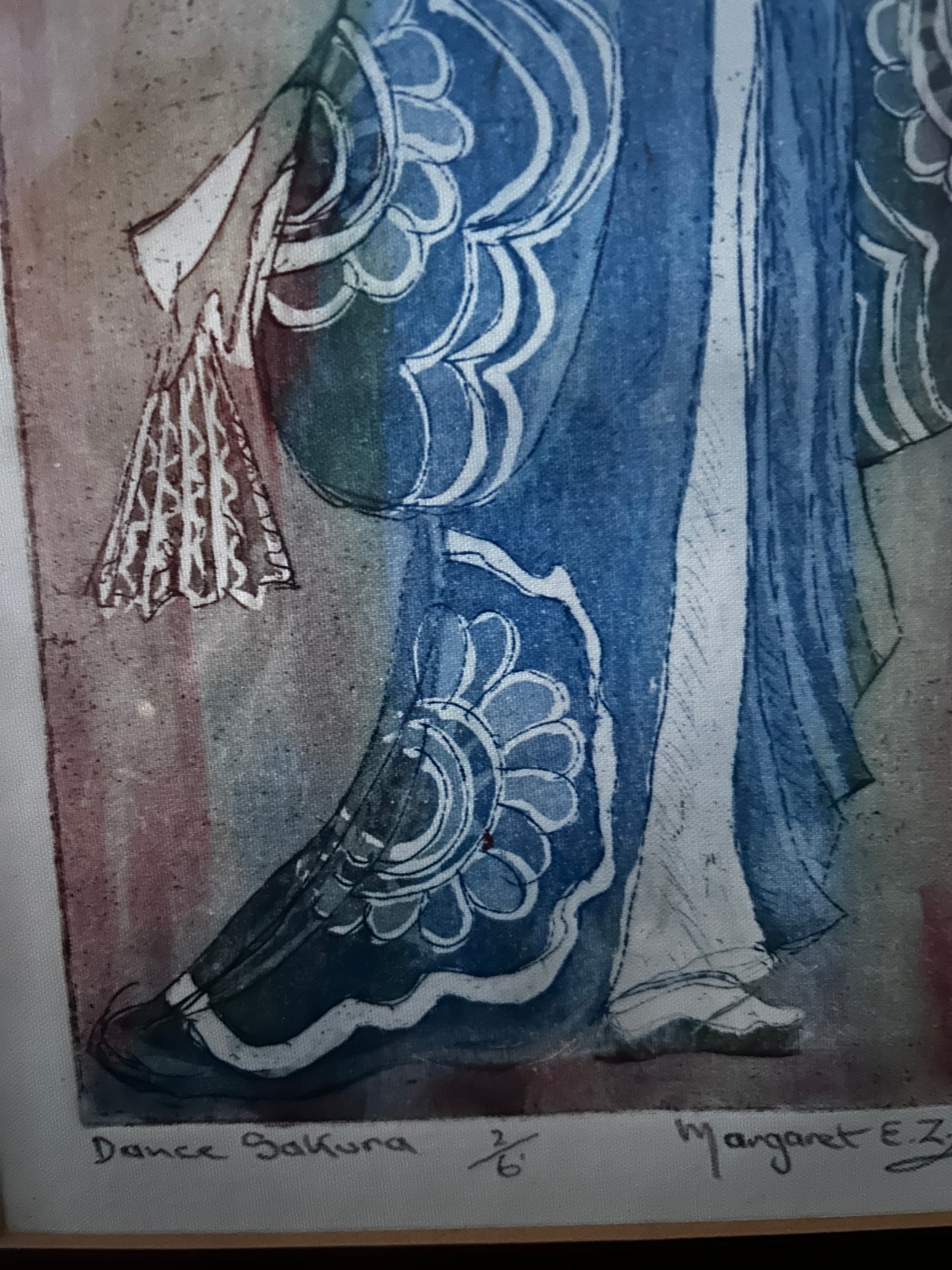 Dance Sakura by Margaret Estelle Zelda Levinson Signed Etching