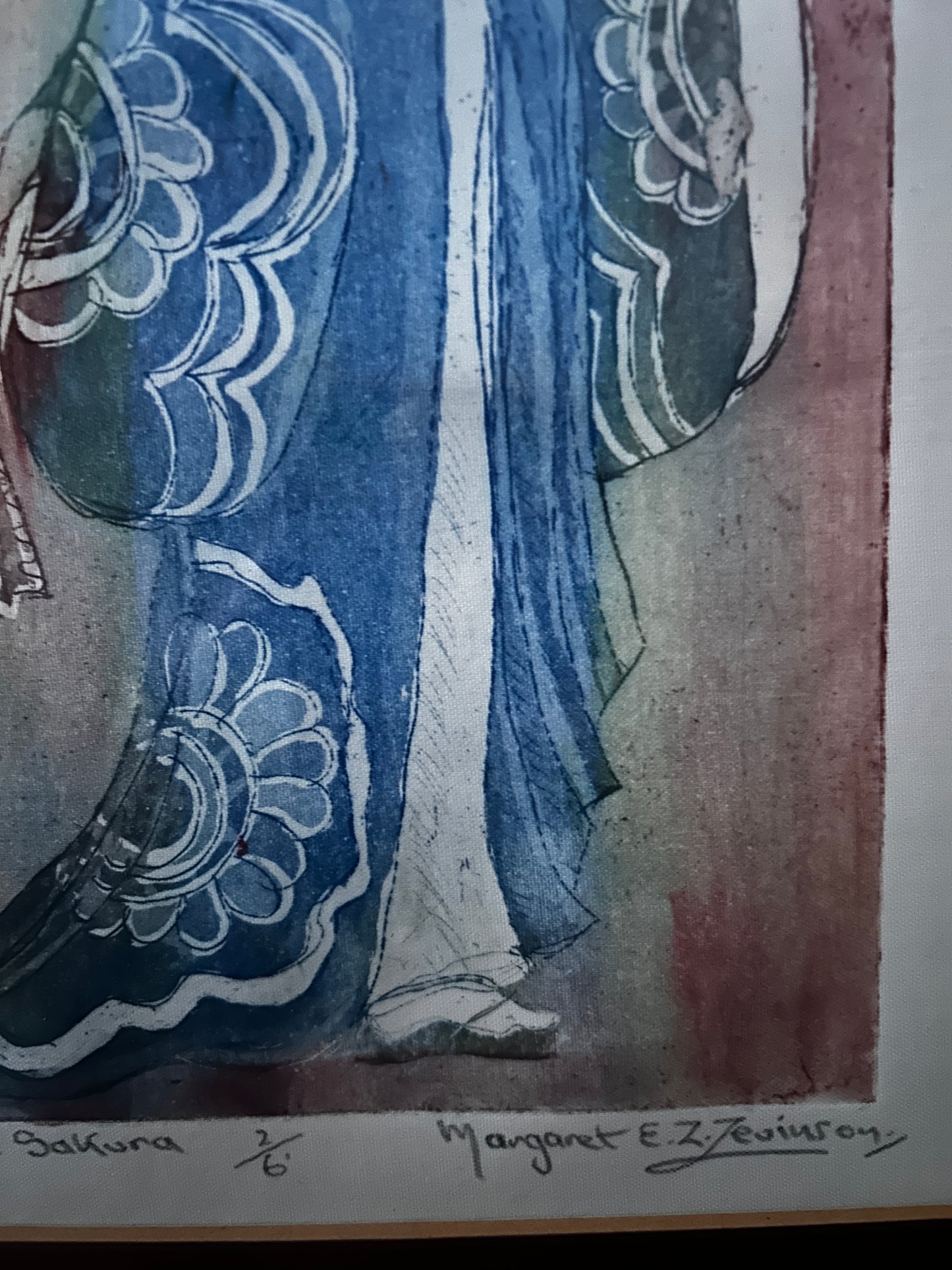 Dance Sakura by Margaret Estelle Zelda Levinson Signed Etching