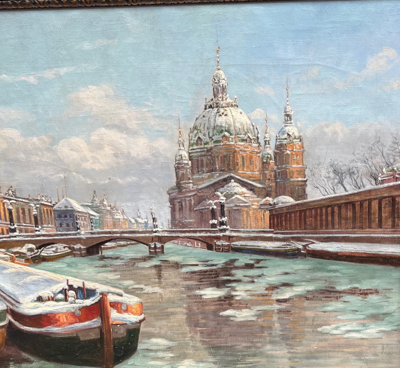 Olio su tela degli anni '30 di Abraham Neumann (1873 – 1942) Cattedrale di Berlino