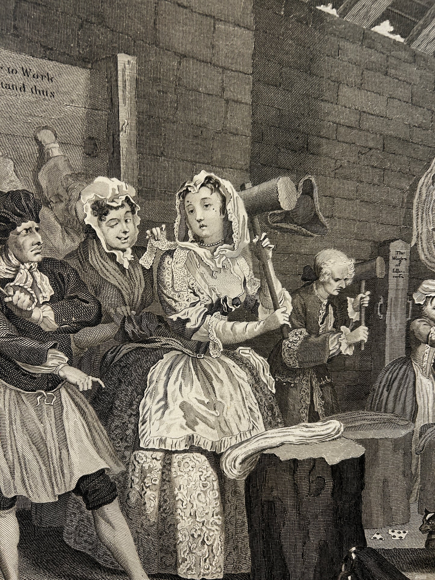 18th Century "The Harlot's Progress" From the Series of the Set of Six Antique Engravings, William Hogarth,