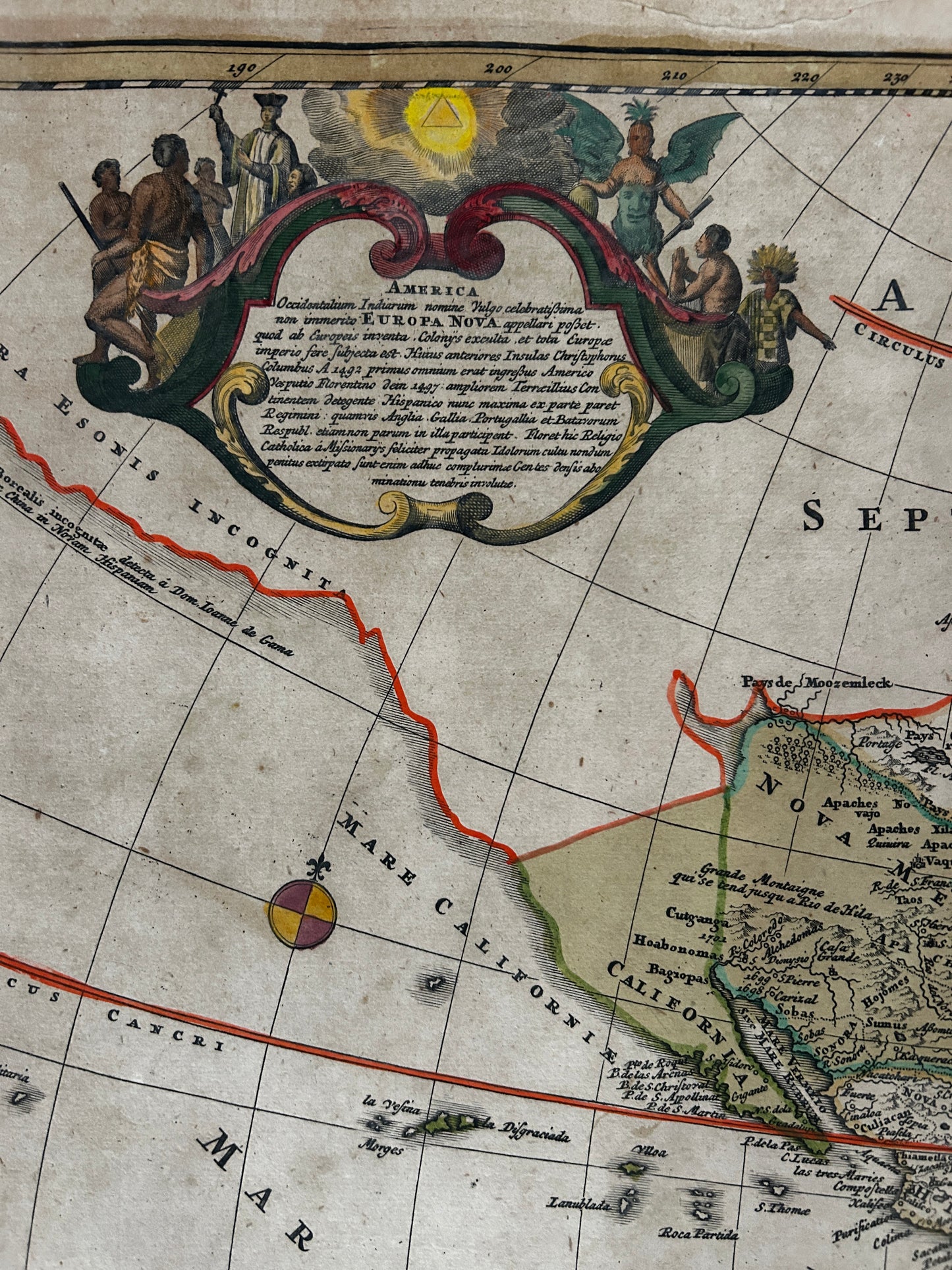1716 HOMANN MAP of AMERICA - HAND COLOURED