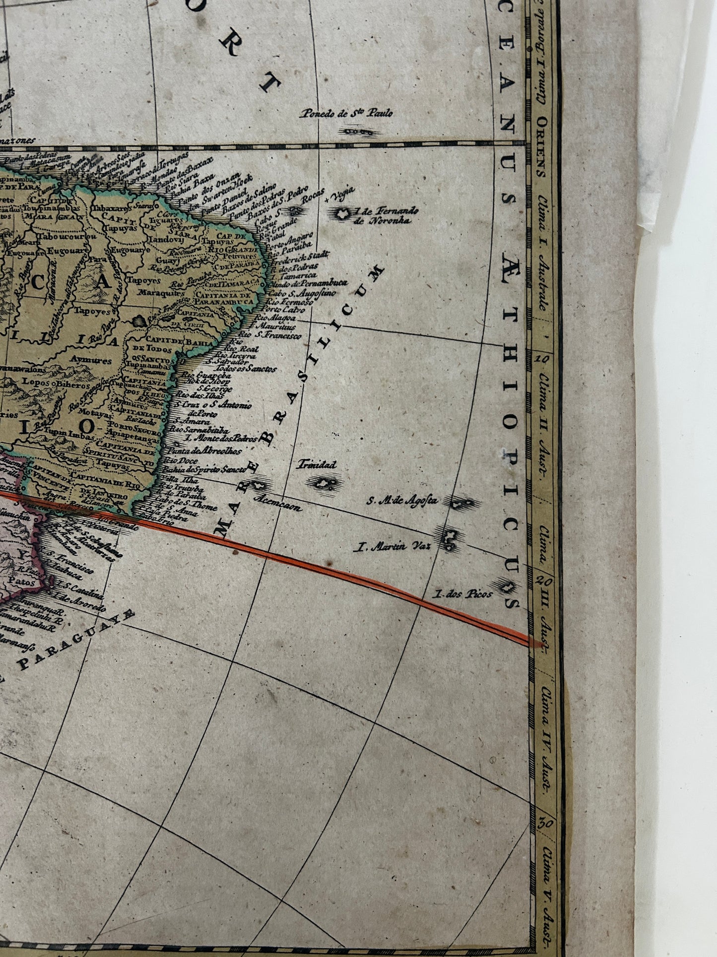 1716 HOMANN MAP of AMERICA - HAND COLOURED