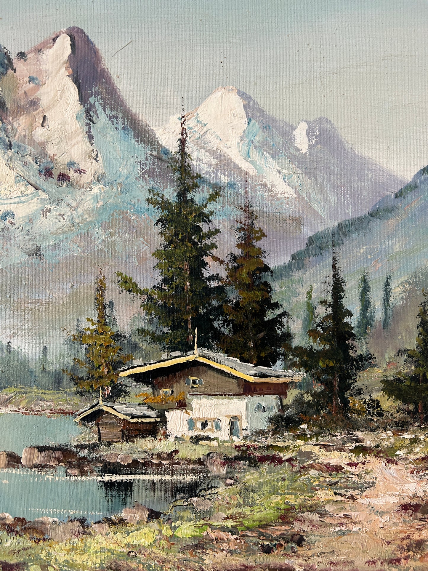 Frans Hoos Dutch 1884-1996 Swiss Alpine Chalet Scene