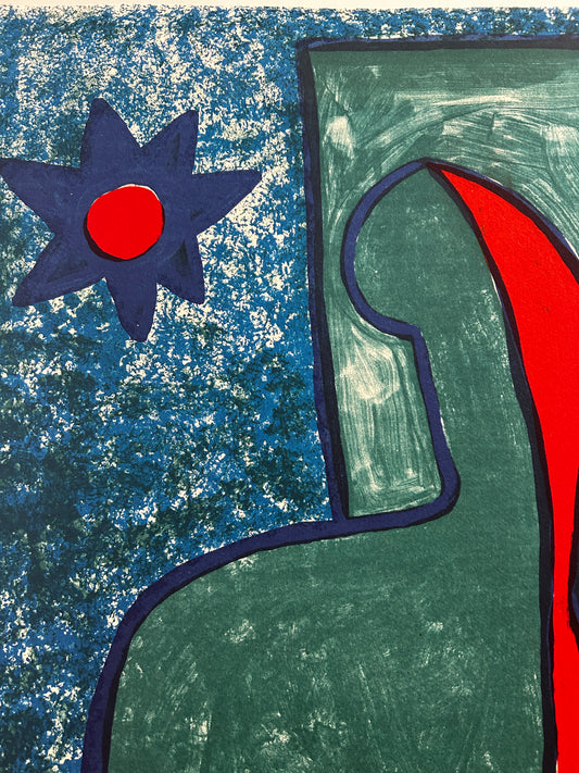 Abstract Mermaid Lithograph By Columbian Artist Christina Rodriguez b.1964