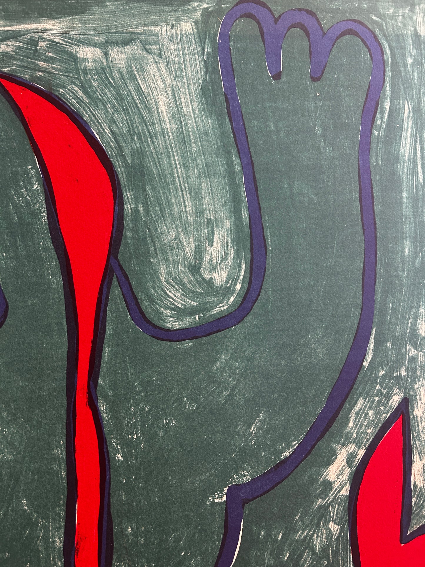 Abstract Mermaid Lithograph By Columbian Artist Christina Rodriguez b.1964