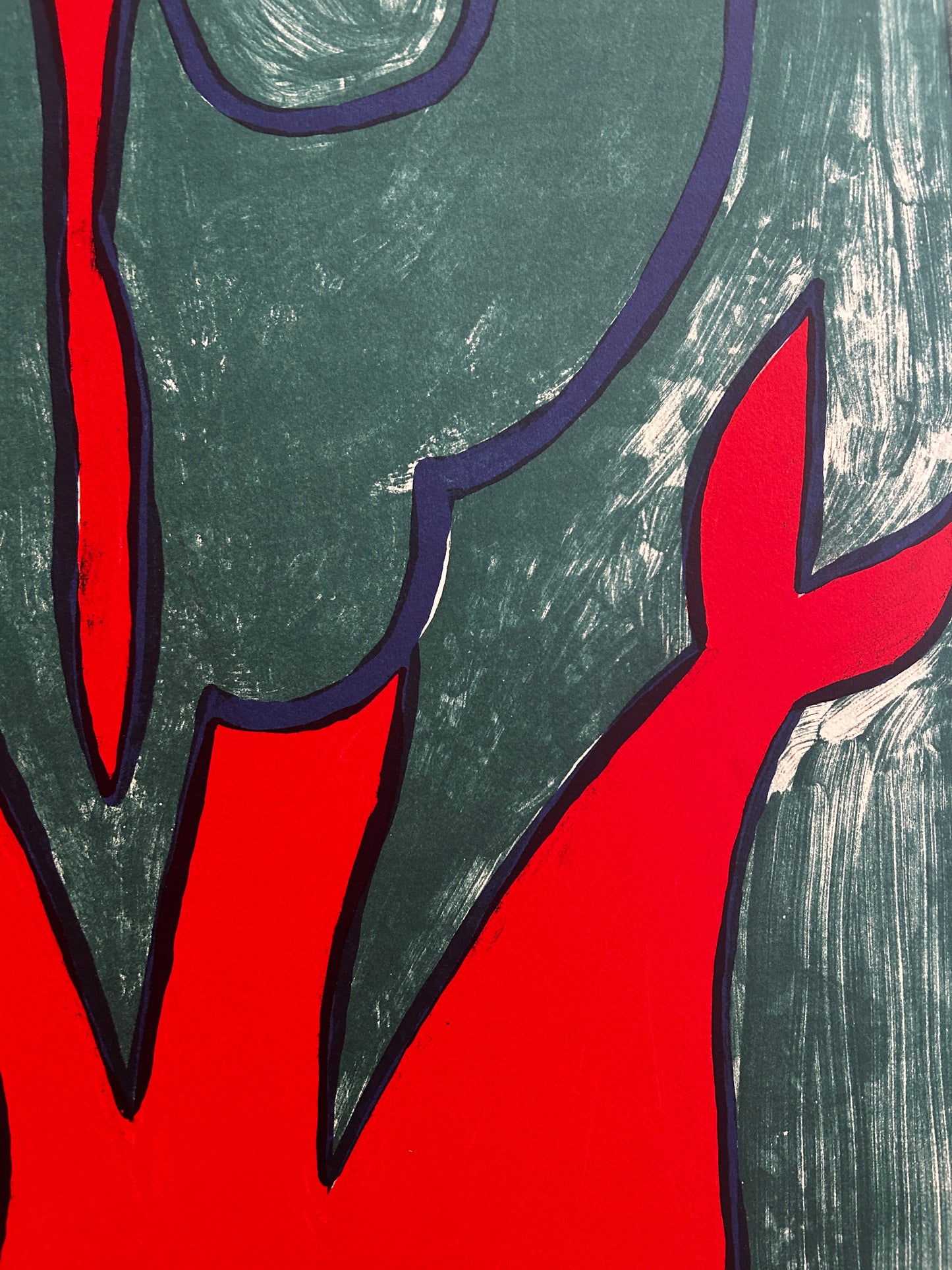 Abstract Mermaid Lithograph By Columbian Artist Christina Rodriguez b.1964