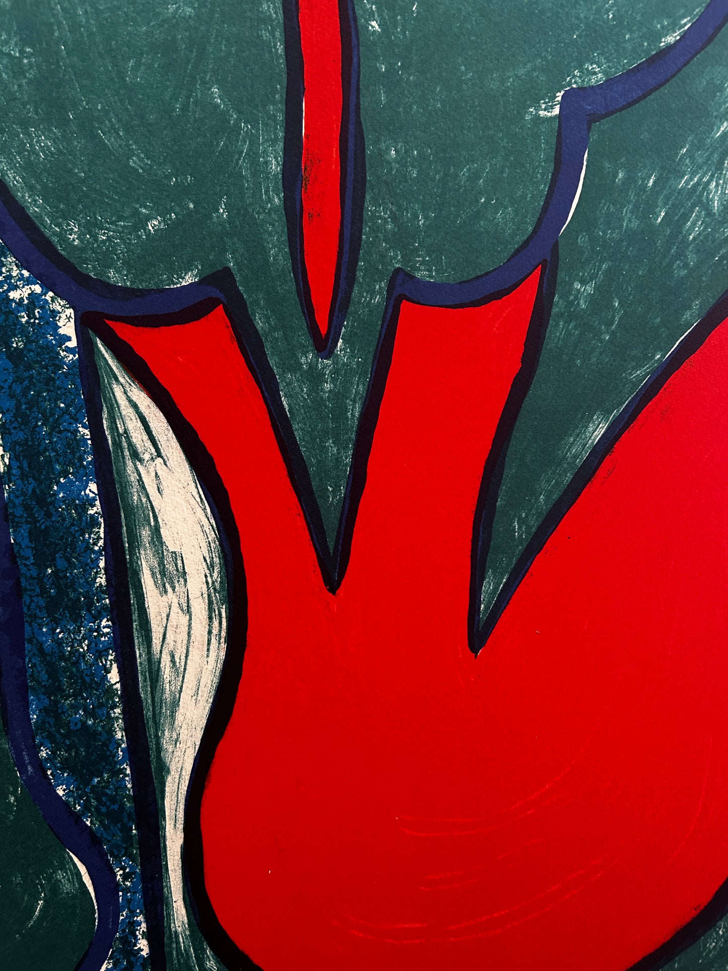 Abstract Mermaid Lithograph By Columbian Artist Christina Rodriguez b.1964