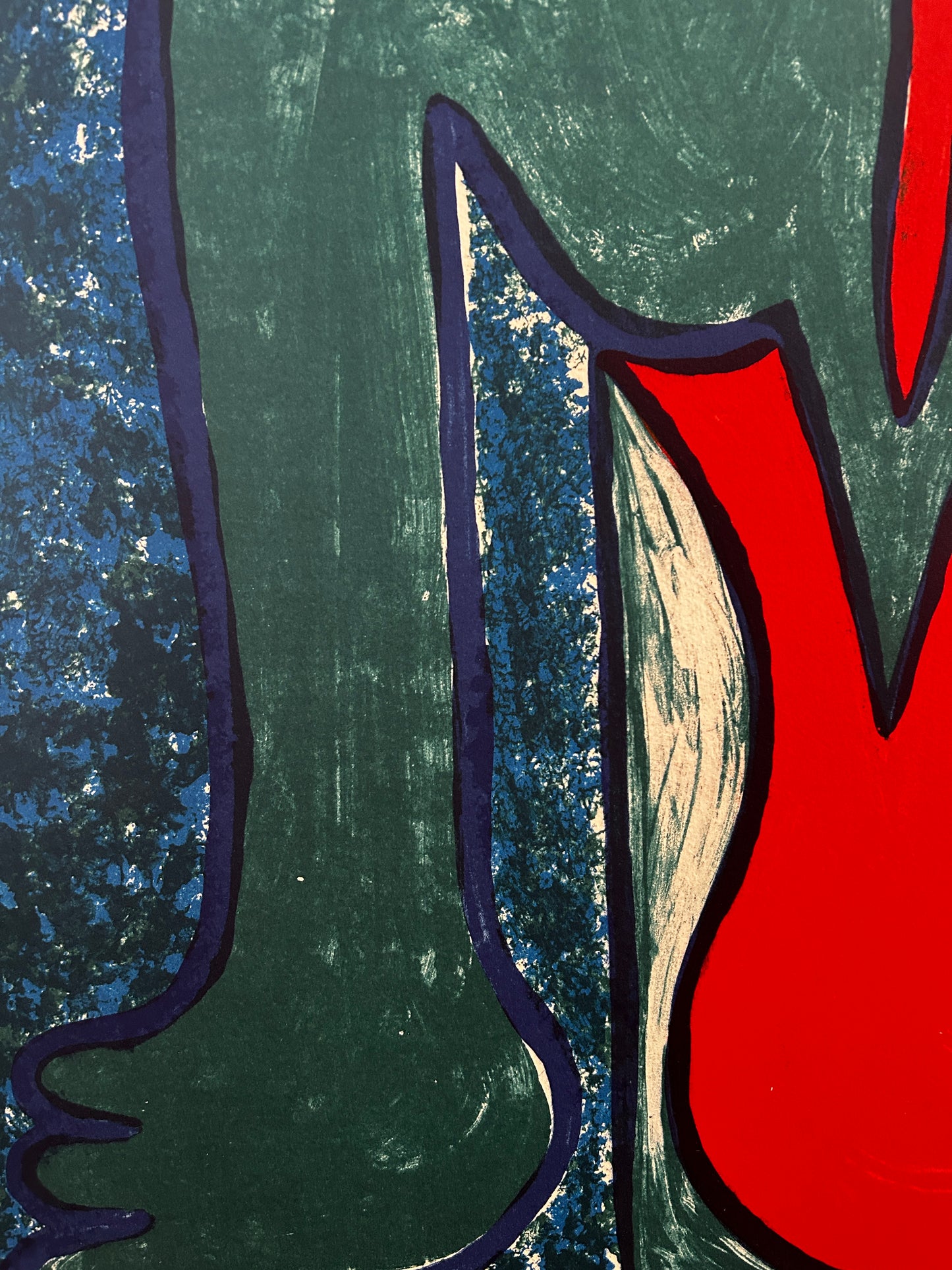 Abstract Mermaid Lithograph By Columbian Artist Christina Rodriguez b.1964