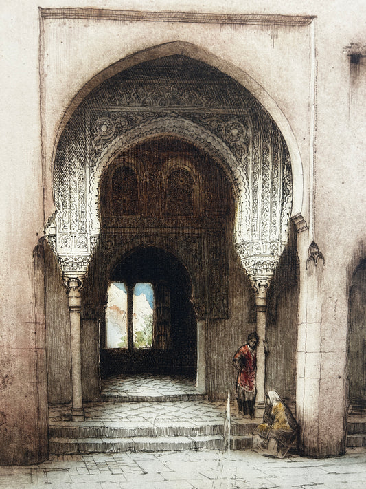 Henry Charles Brewer (1866–1950) Siogned hand Coloured Etching