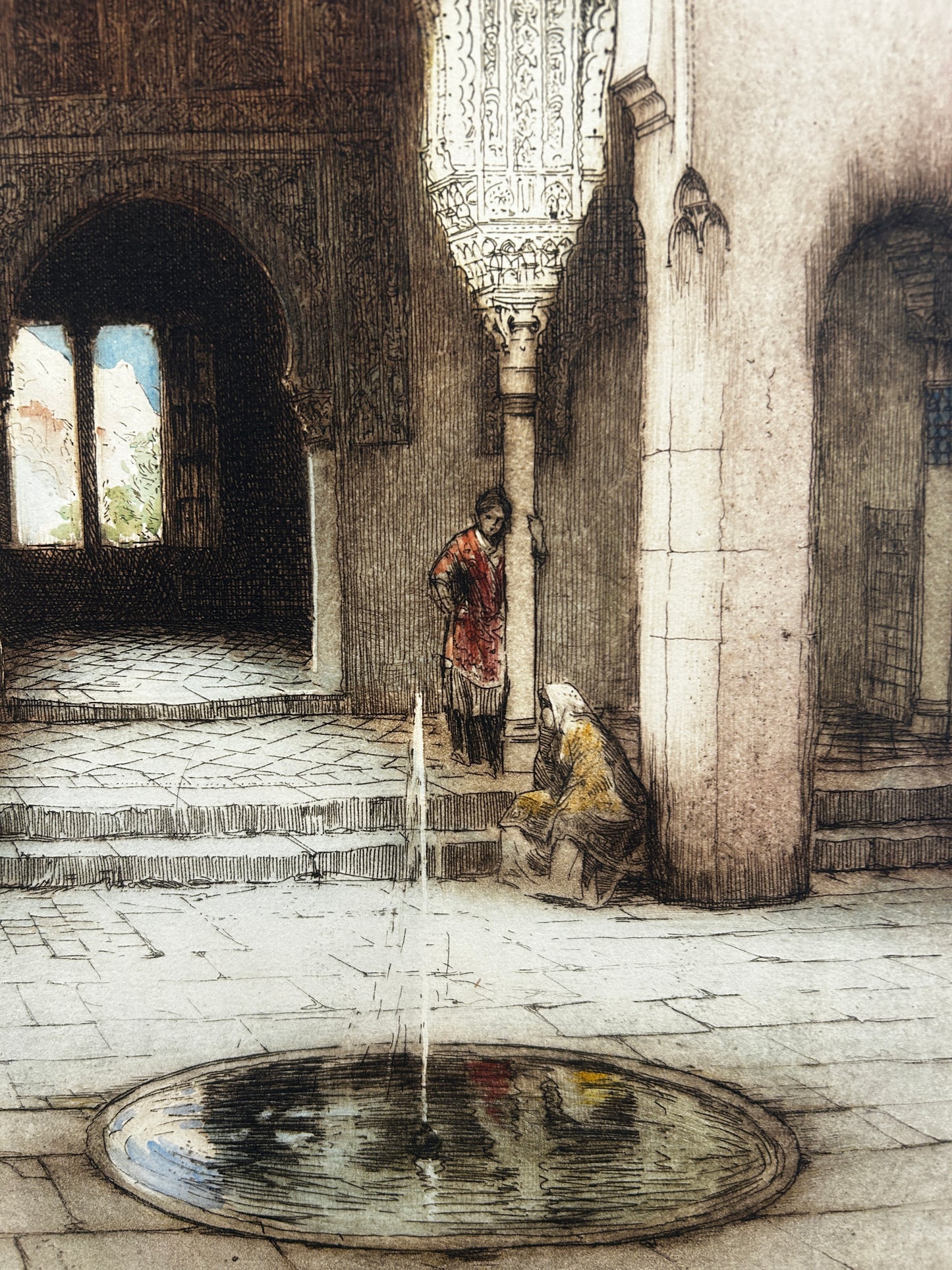 Henry Charles Brewer (1866–1950) Siogned hand Coloured Etching