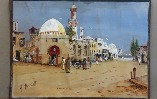 A Morrocan Twon Original Watercolour Signed 1960's