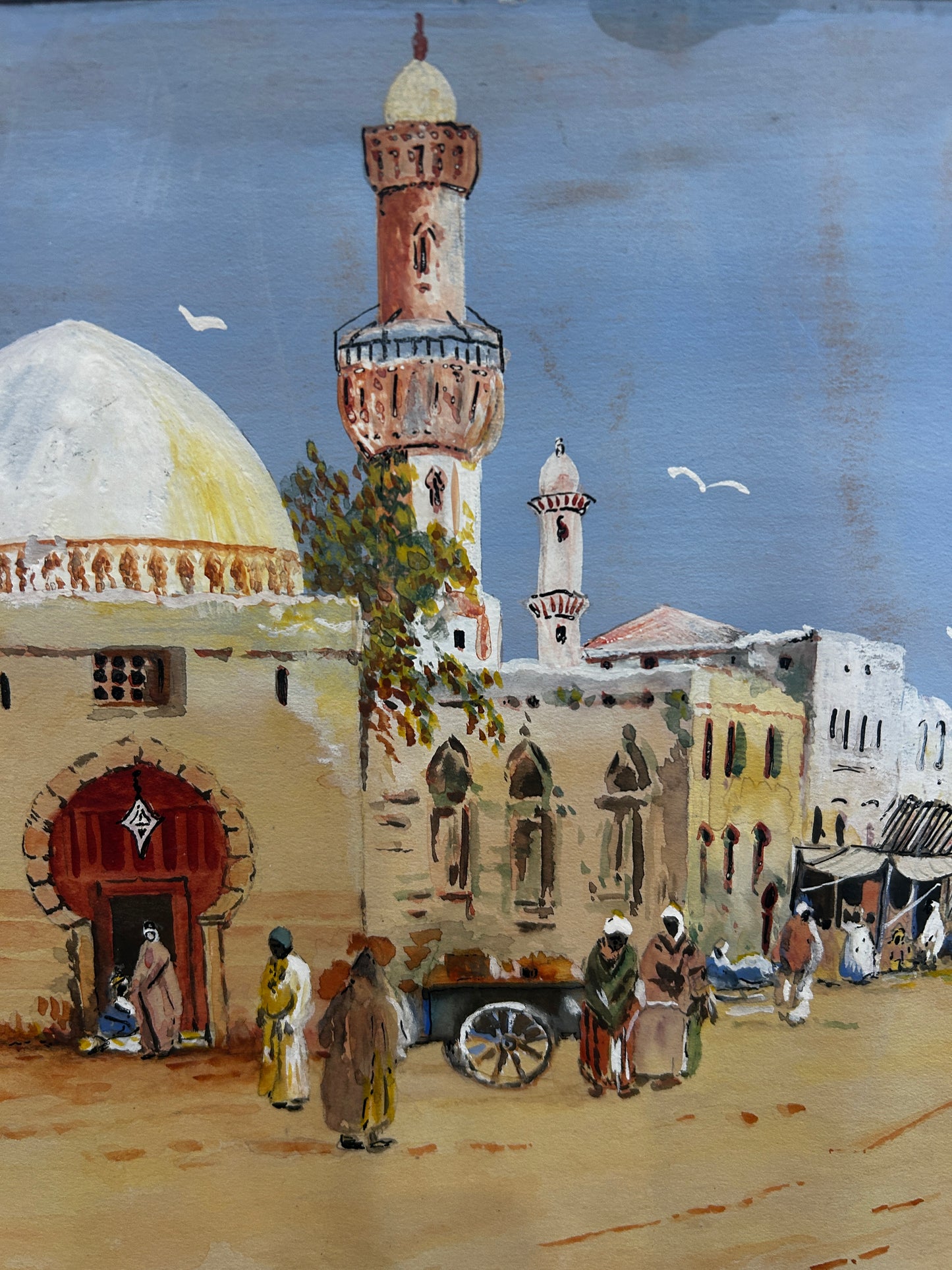 A Morrocan Twon Original Watercolour Signed 1960's