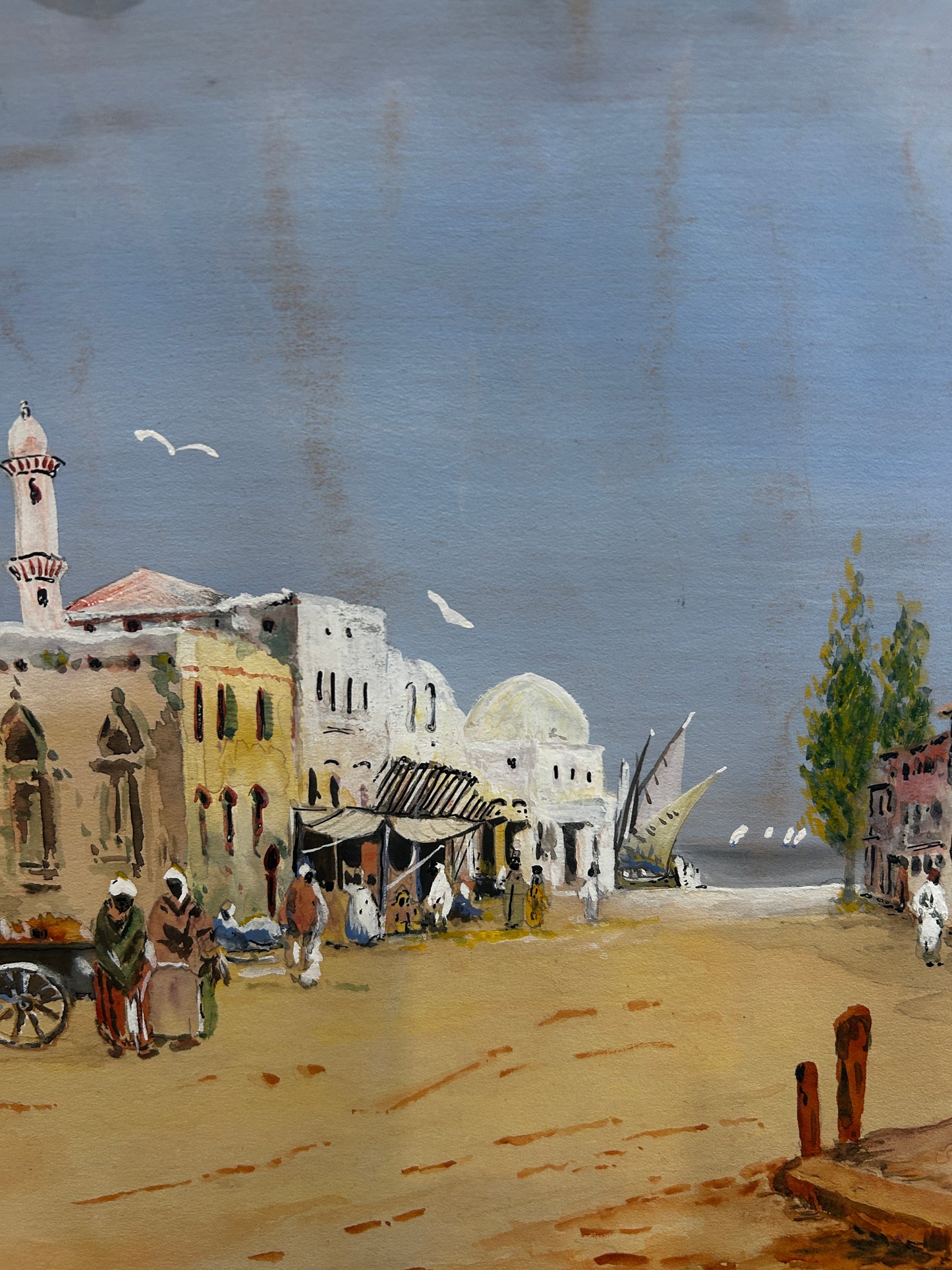A Morrocan Twon Original Watercolour Signed 1960's