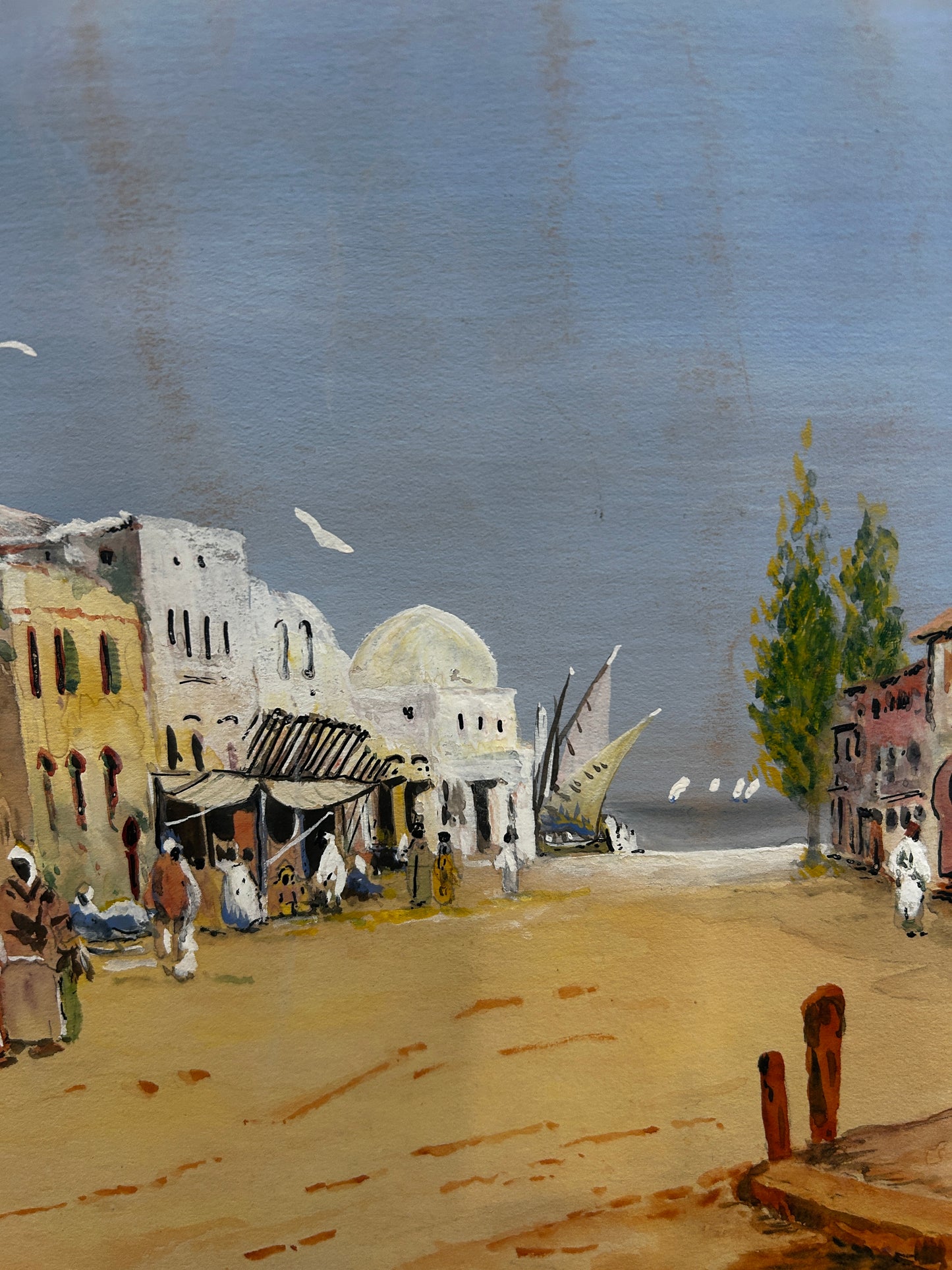 A Morrocan Twon Original Watercolour Signed 1960's