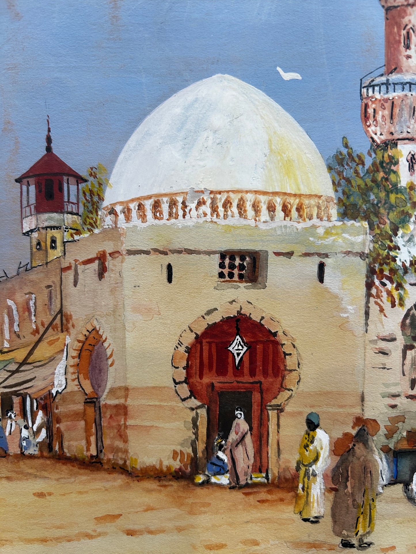 A Morrocan Twon Original Watercolour Signed 1960's