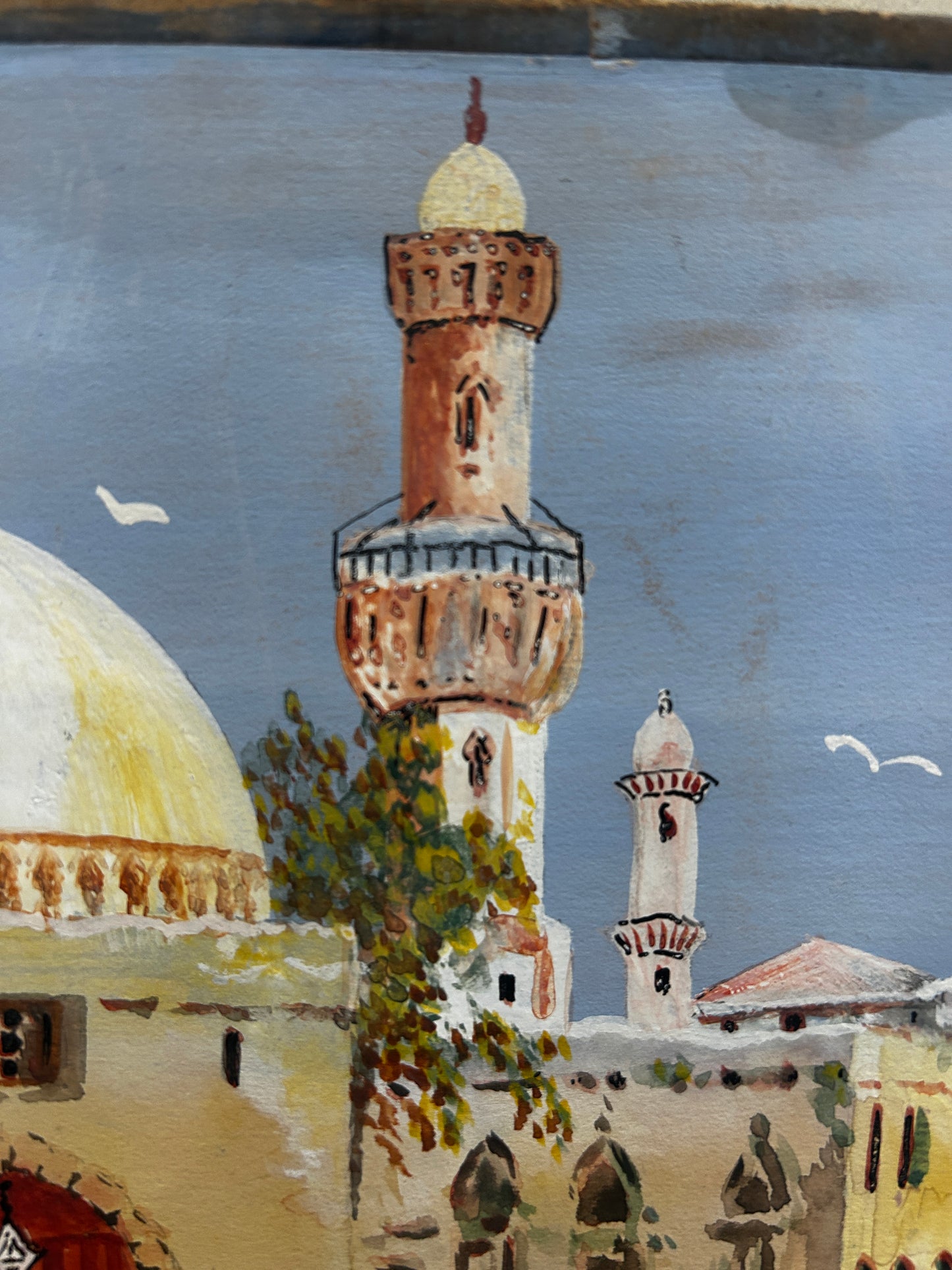 A Morrocan Twon Original Watercolour Signed 1960's