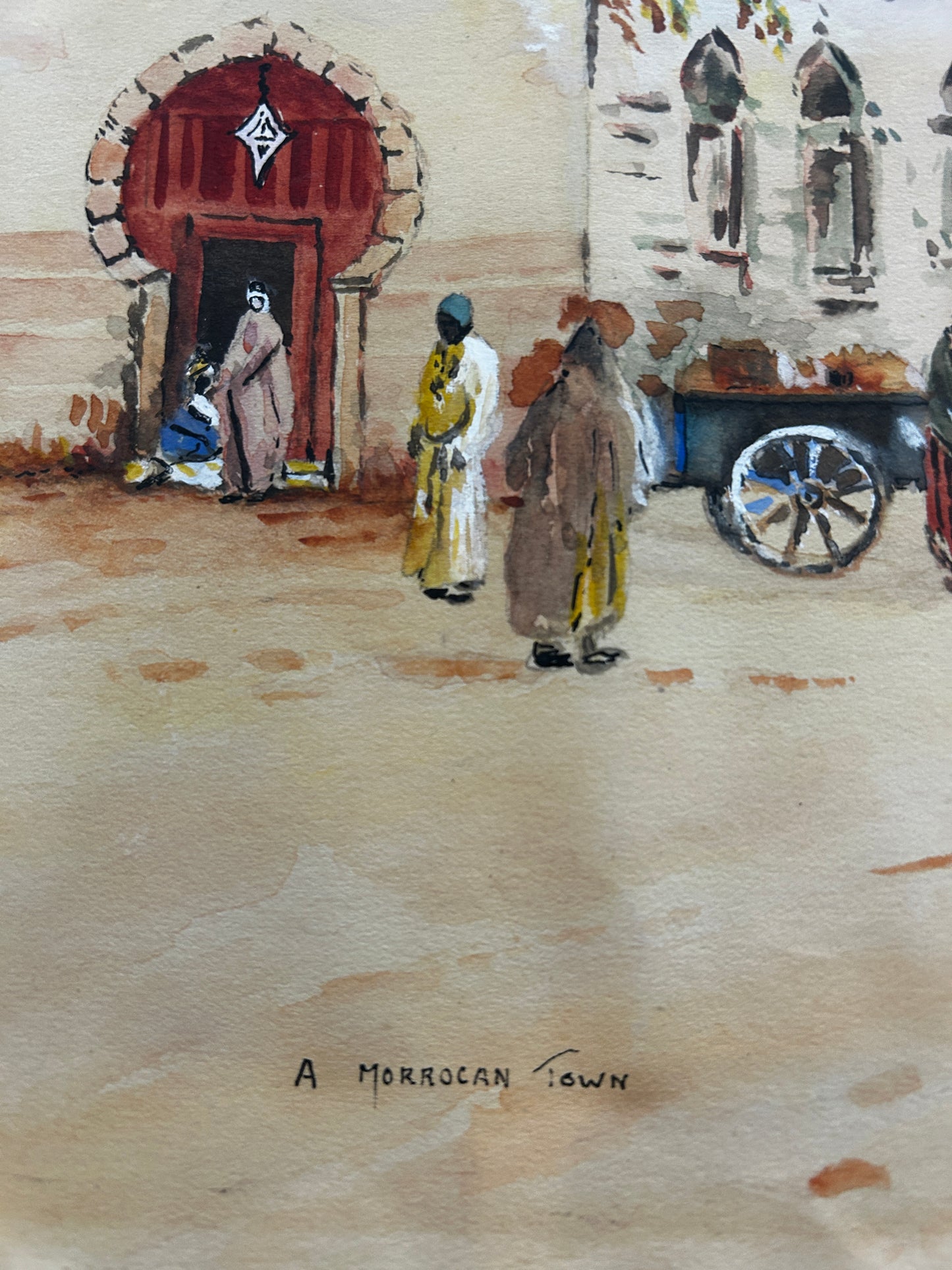 A Morrocan Twon Original Watercolour Signed 1960's