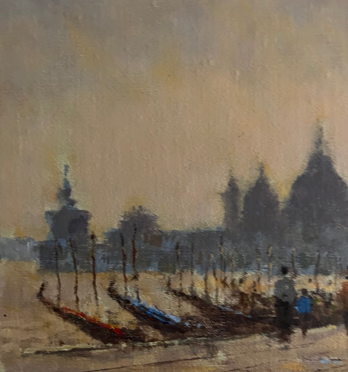 An enchanting 20th Century scene  of gondolas on the  Grand Canal