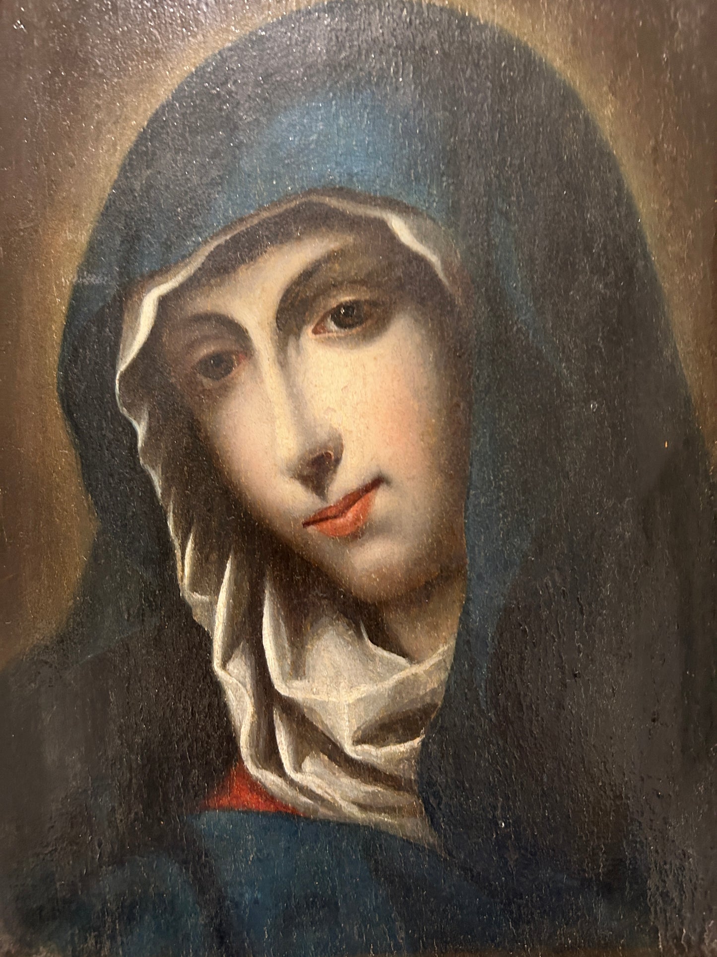 The Virgin Mary  Oil on Panel (18th century or earlier)