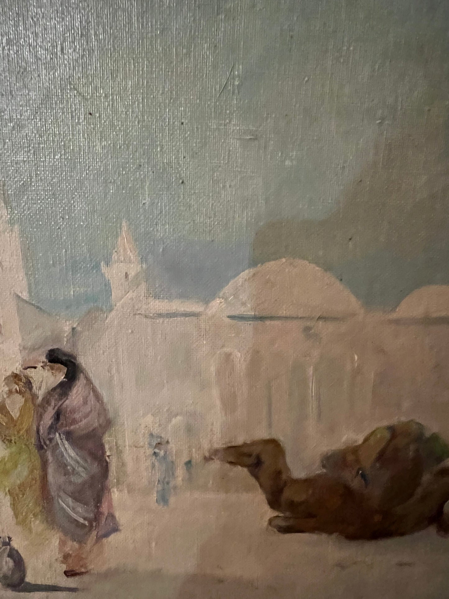Luigi Brignoli 1881 - 1952. Souk marocchino dipinto nel 1952. 