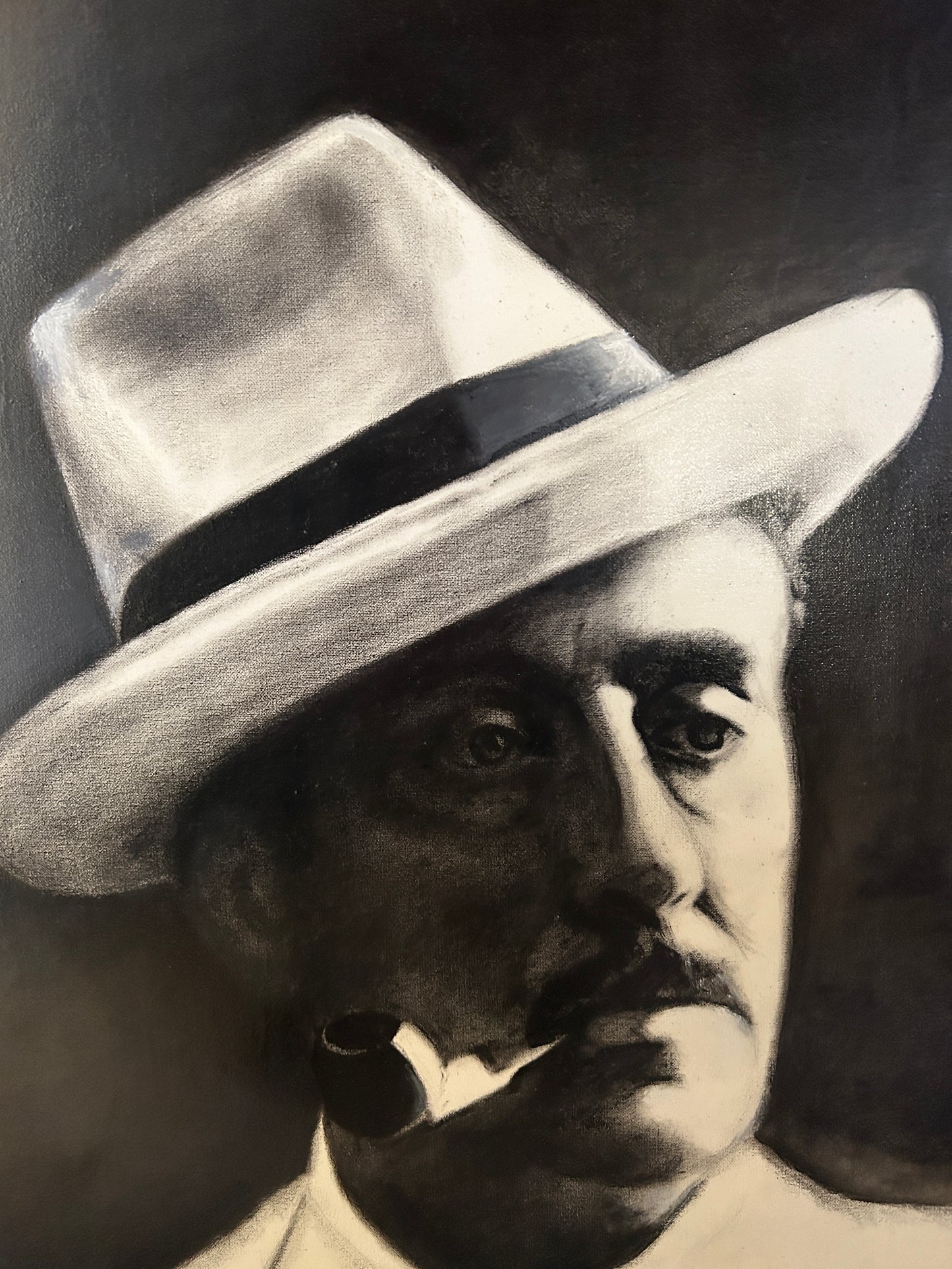 A Contemporary Oil On Canvas of the Maestro Giacomo Puccini