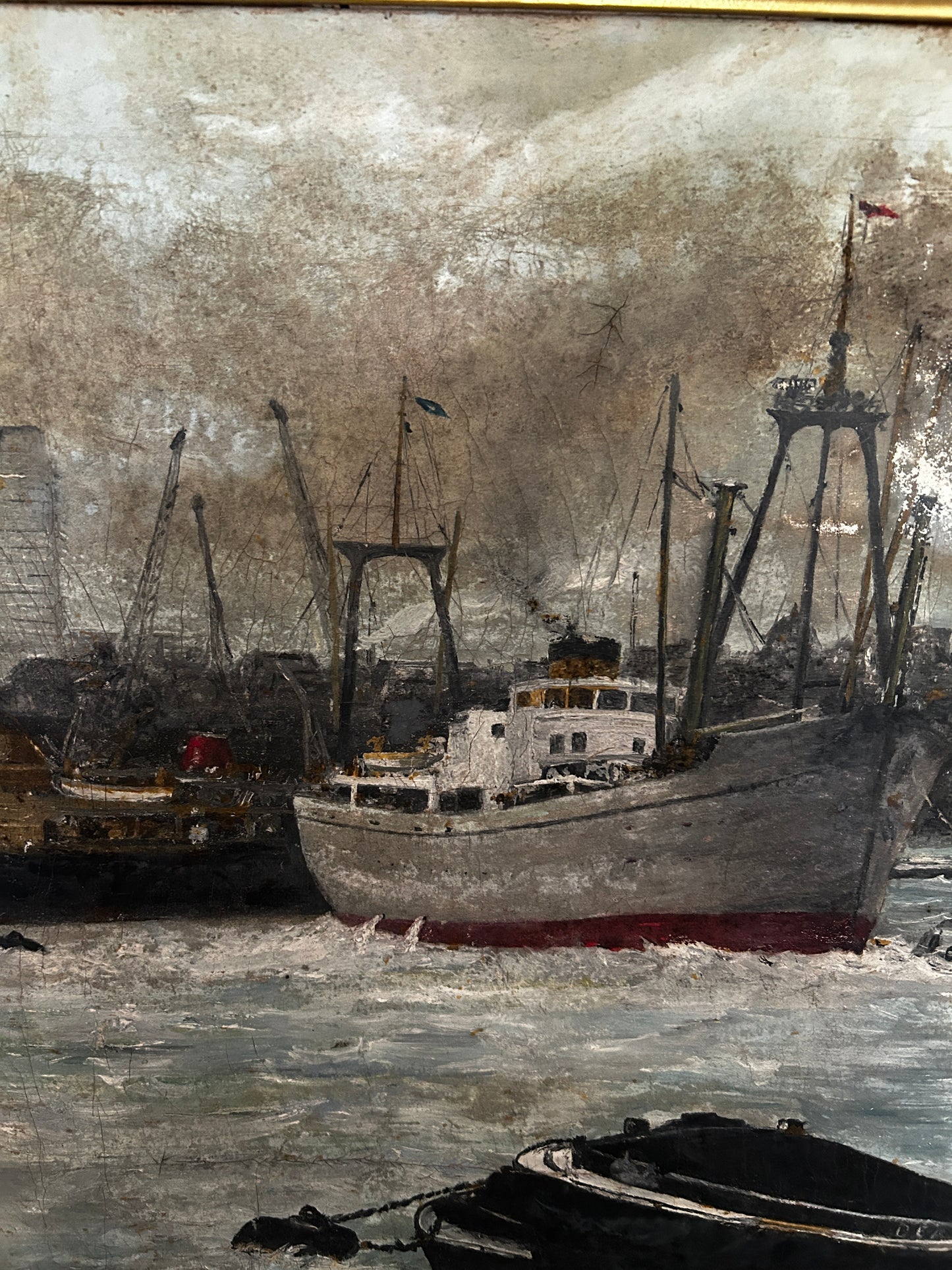 Mid century Maritime London Thames Scene
